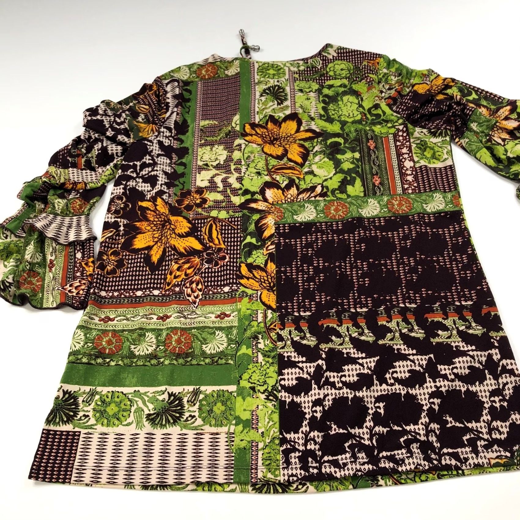 Vintage Susan Graver Blouse Long Sleeve Pullover Top All Over Print Brown Womens M Size M / US 6-8 / IT 42-44 - 6 Thumbnail