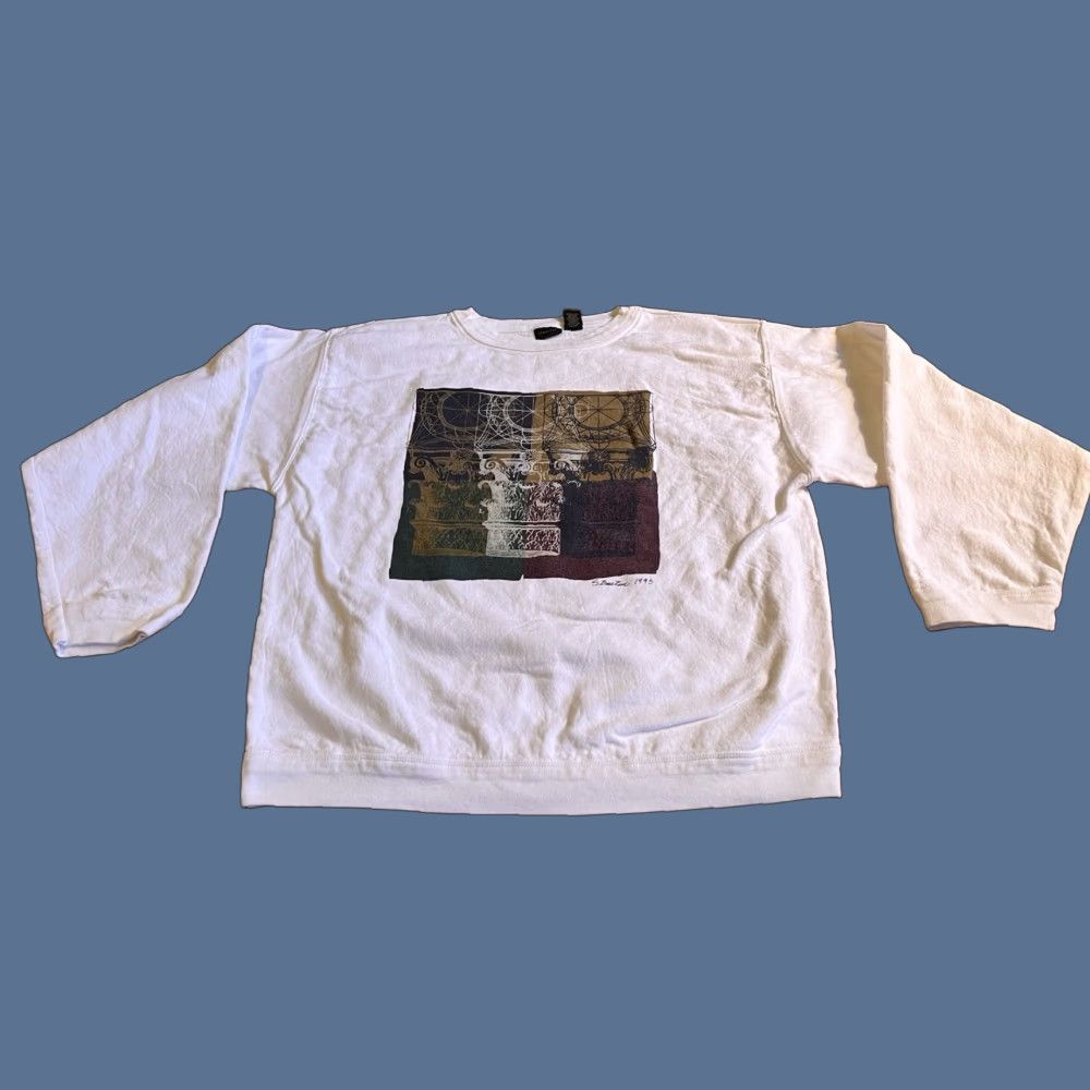 Vintage VINTAGE Structure Graphic Print Long Sleeve Shirt Men’s M White 90s 1993 Cotton Jersey Crew Neck 1990-1999 T-Shirt Mens Regular XL Size US XL / EU 56 / 4 - 1 Thumbnail