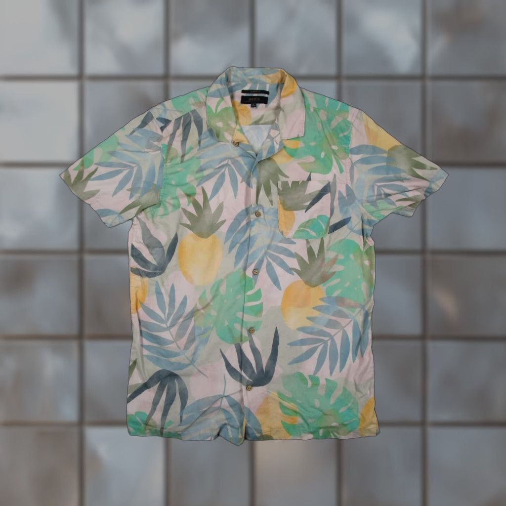 Roark Roark Mens Shirt Large Multicolor Floral Tropical Pineapple Print Button Front Casual, Travel, Workwear Size US L / EU 52-54 / 3 - 1 Thumbnail
