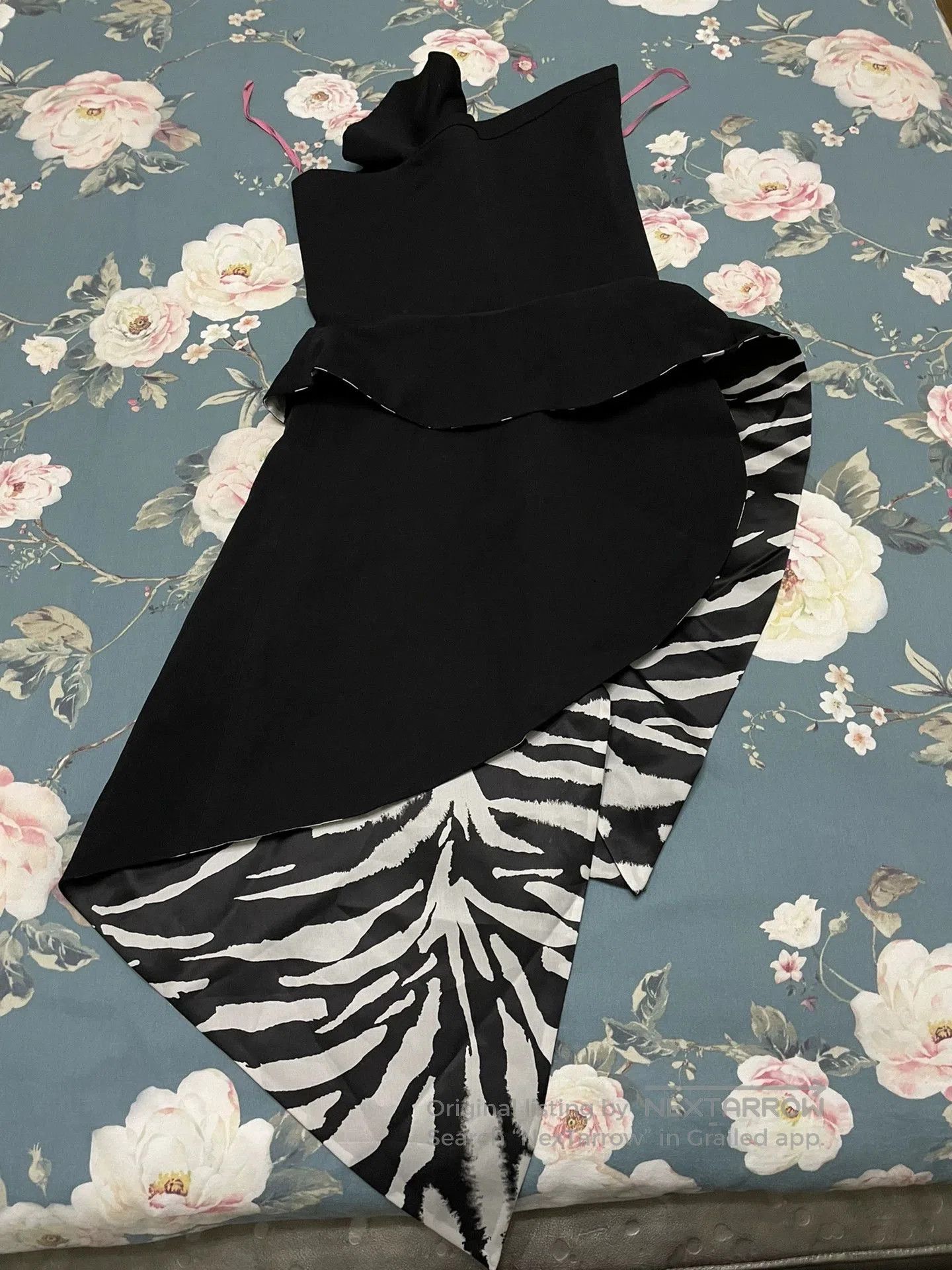 Aganovich Strapless Dress with Unique Cut.
