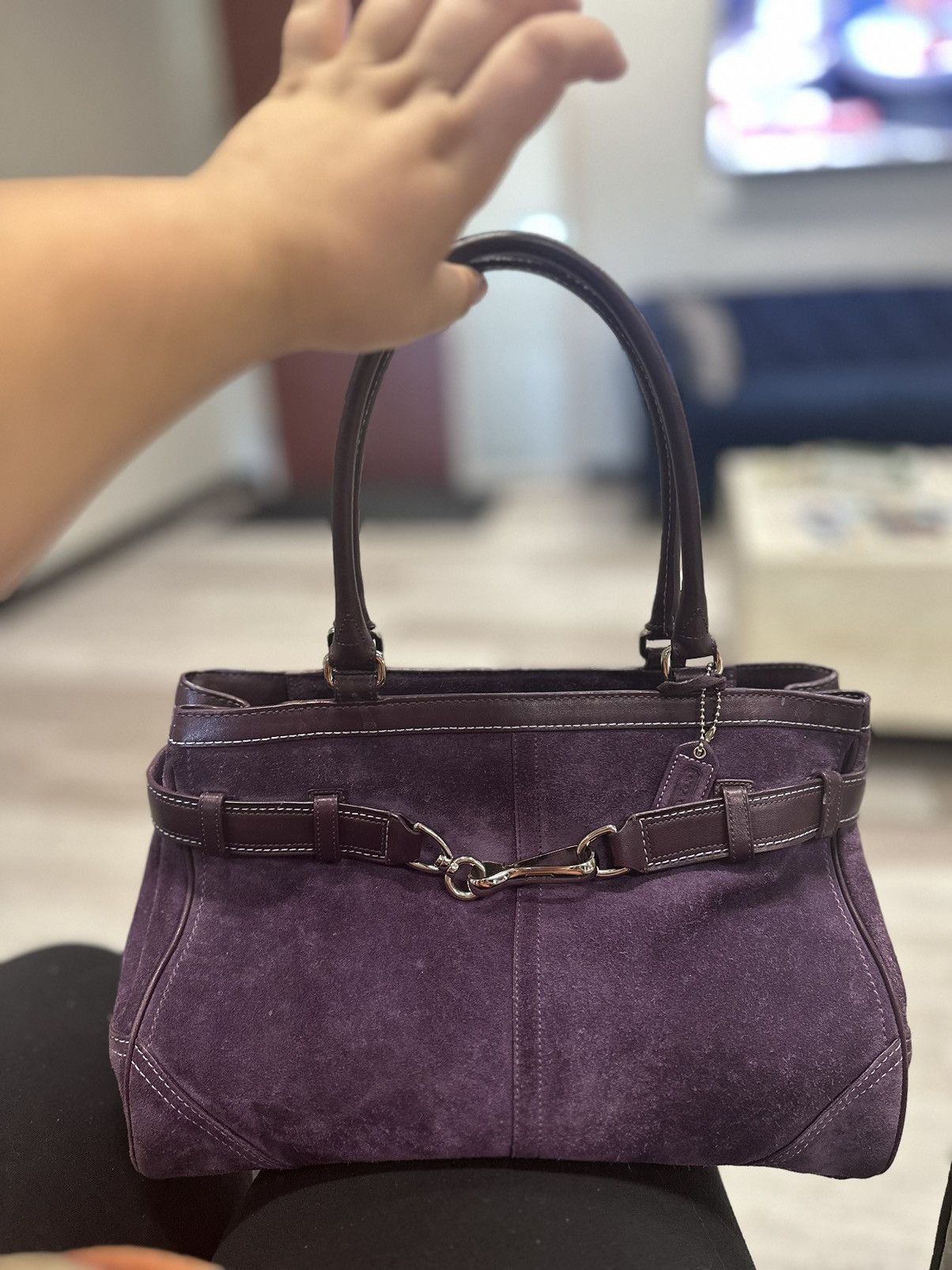 Rare Vintage Coach Satin Hamptons Weekend Tote outlet in Purple Sateen