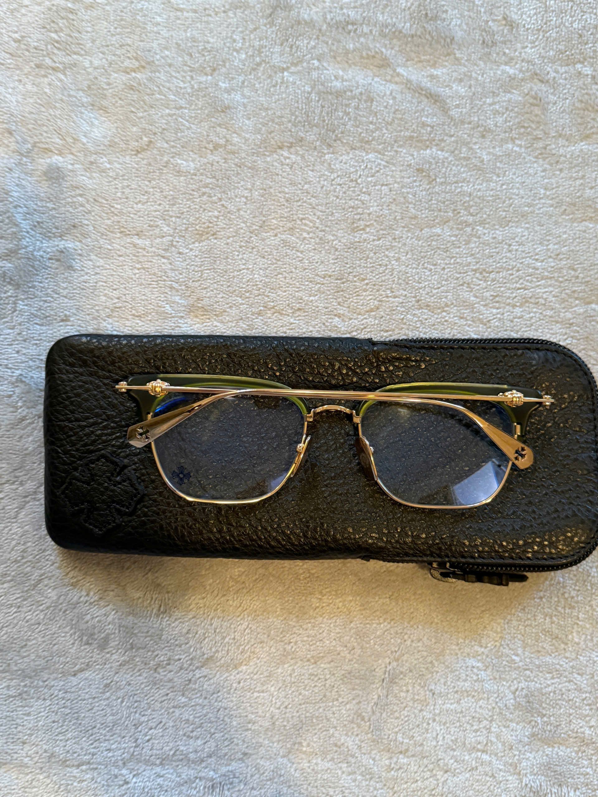 Chrome Hearts Chromehearts Glasses “ SLUNTRADICTION” Dark Olive/Gold Size ONE SIZE - 2 Thumbnail