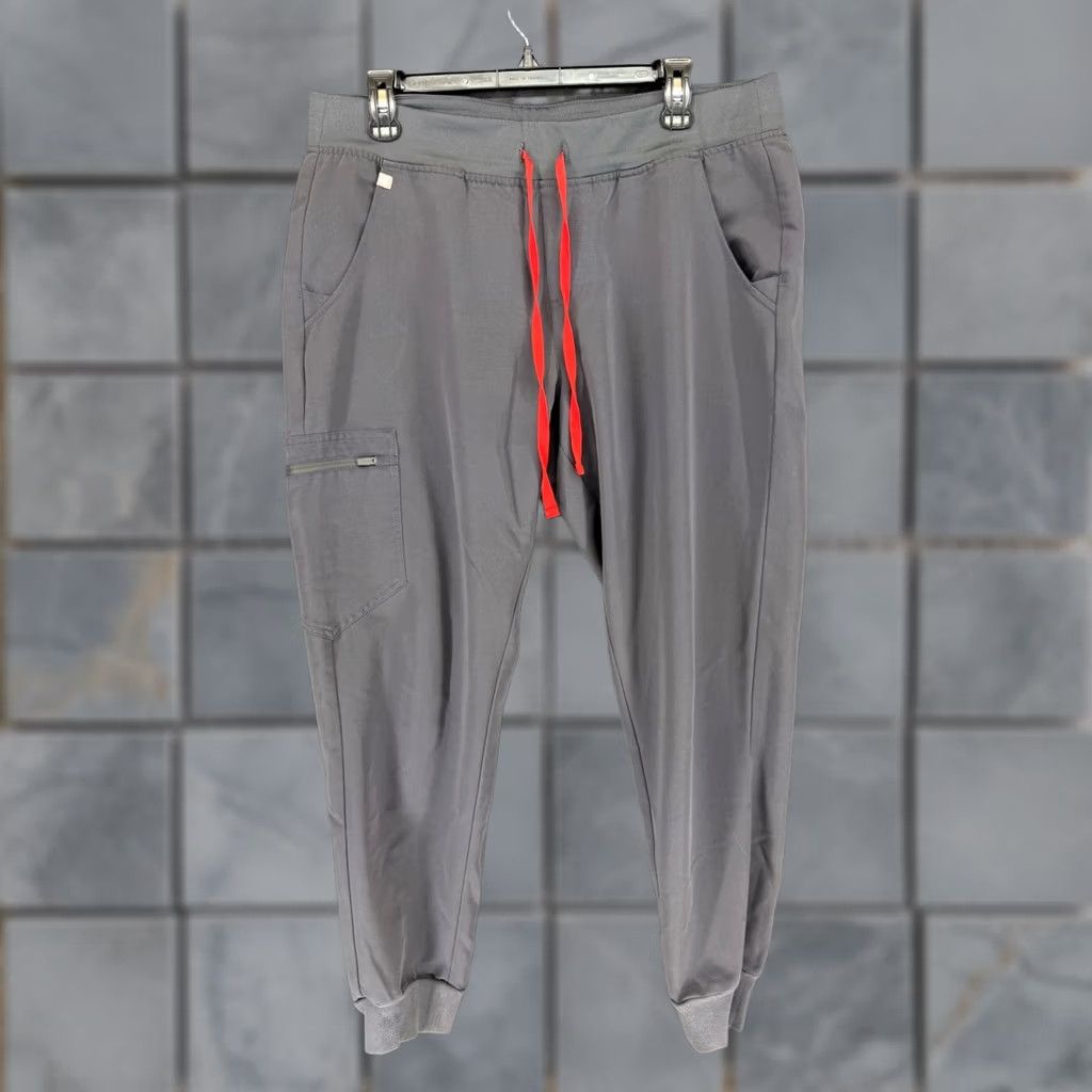 Vintage FIGS Zamora Jogger Scrub Pants Charcoal Gray Large Womens Joggers Size 36" / US 14 / IT 50 - 1 Thumbnail