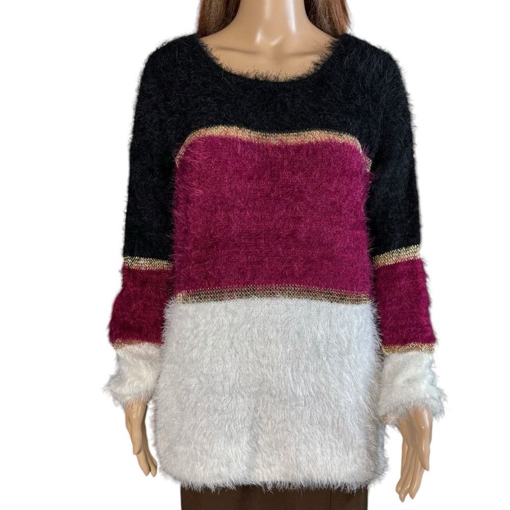 Other NWT New Alberto Makali Fuzzy Soft Colorblock Sweater Size L Size L / US 10 / IT 46 - 2 Thumbnail