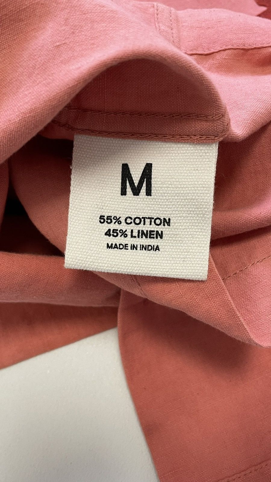 Story Mfg. Pink Linen ‘Leaf Patch Details’ Shirt Size US M / EU 48-50 / 2 - 13 Thumbnail