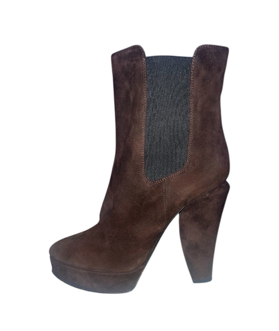 Marni Marni Suede Platform Chelsea Boots | Brown High Heel Size 10 Size US 10 / IT 40 - 3 Thumbnail
