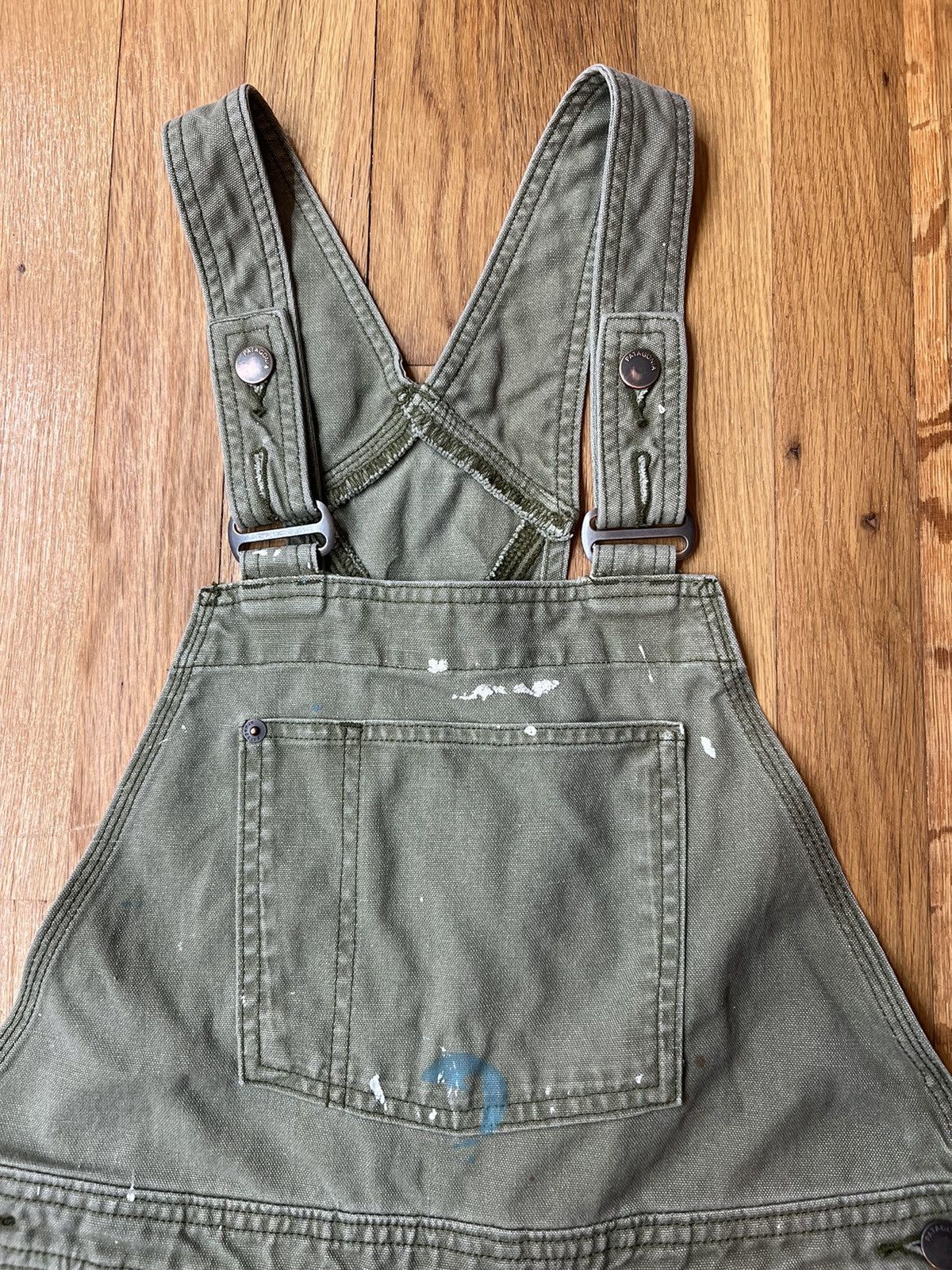 Patagonia Patagonia Hemp Canvas Double Knee Bib Overalls Green Paint Size 28" / US 6 / IT 42 - 5 Thumbnail