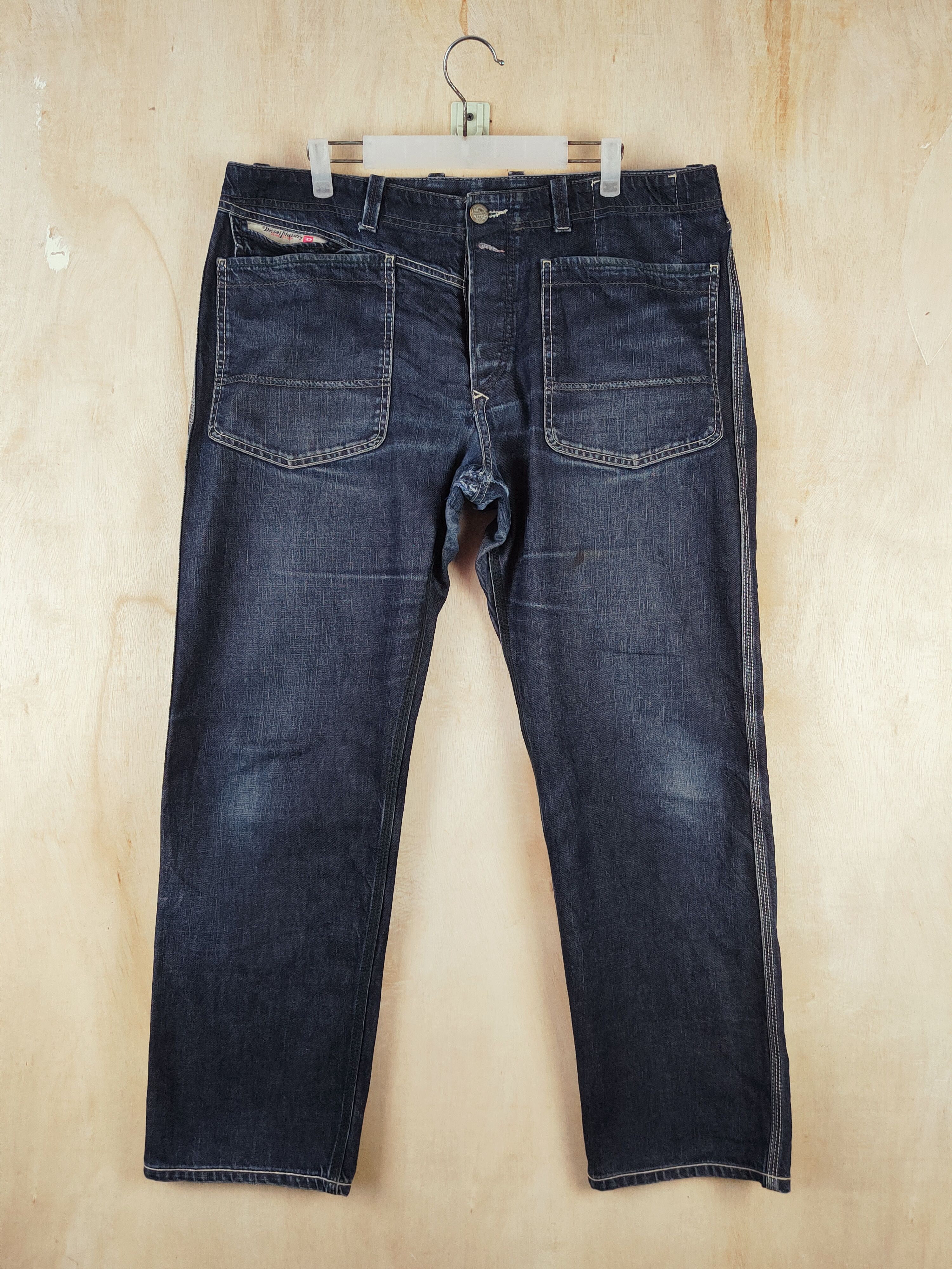 Diesel Diesel Industry Blue Black Distressed Ripped Jeans #S2666 Size US 36 / EU 52 - 1 Thumbnail