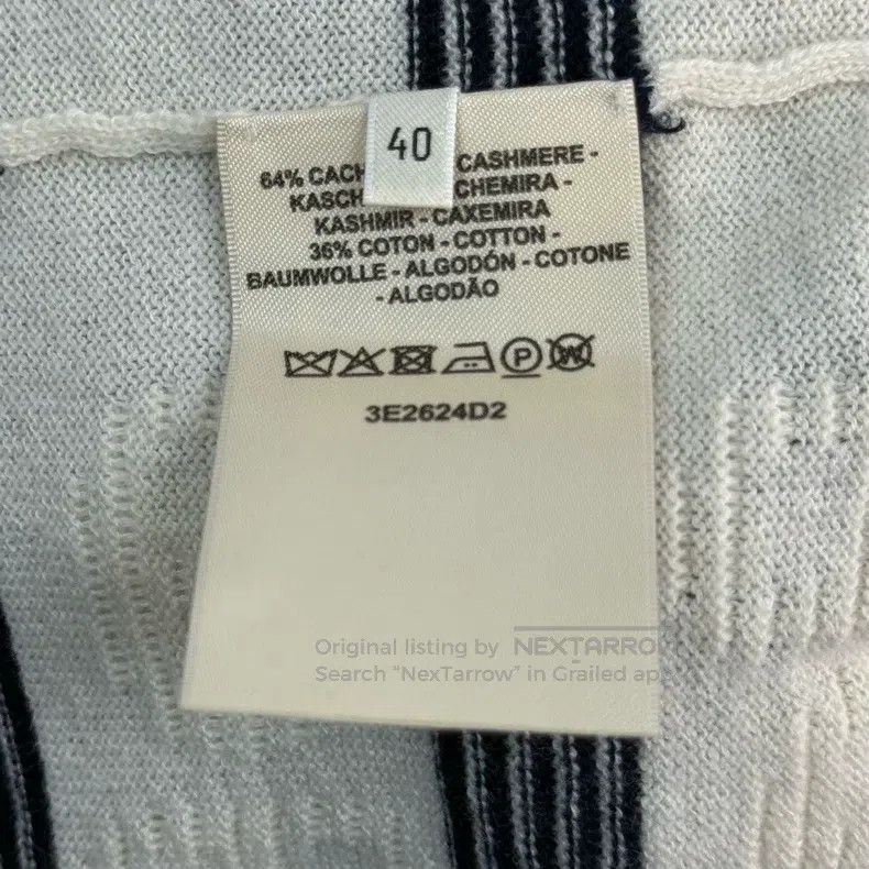 Hermes Hermes Dark Blue and White Striped Pig Nose Cashmere Sweat Size S / US 4 / IT 40 - 6 Thumbnail