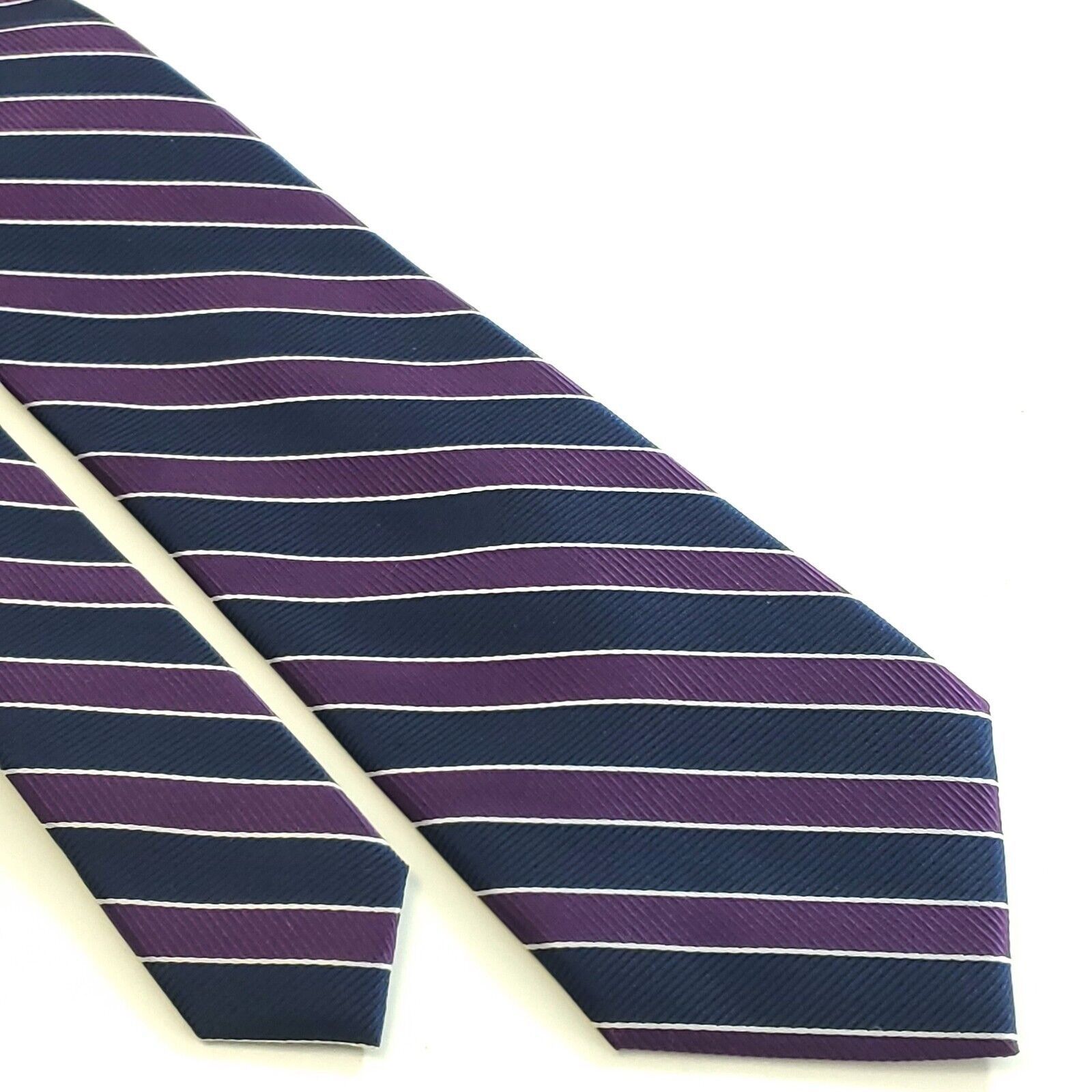 Jos. A. Bank Jos A Bank Traveler Stain Resistant Silk Tie Blue Purple Str Size ONE SIZE - 1 Thumbnail