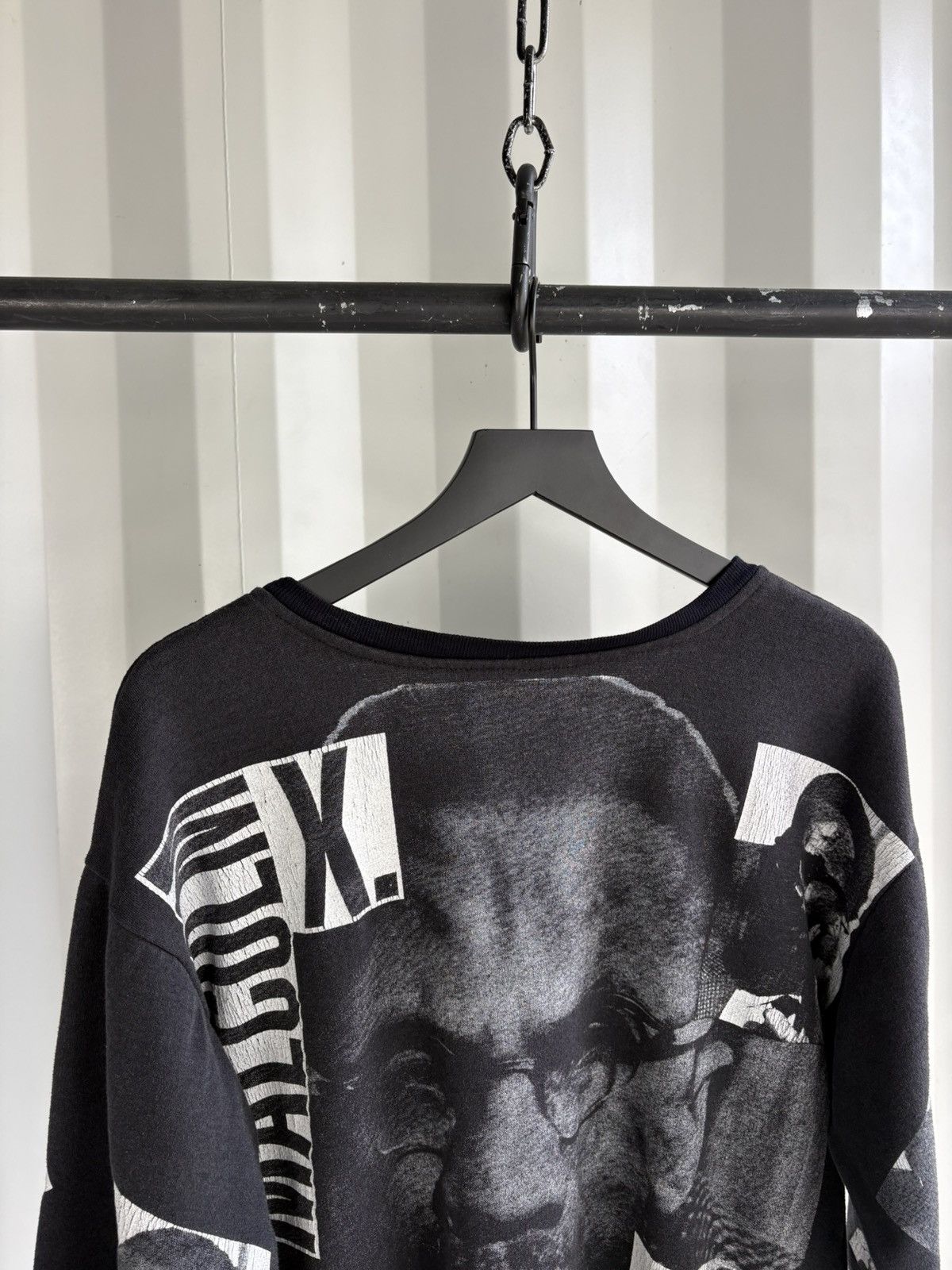 Vintage Thrashed Malcolm X Faded Distressed Sweater GRUNGE Band Size US L / EU 52-54 / 3 - 6 Thumbnail