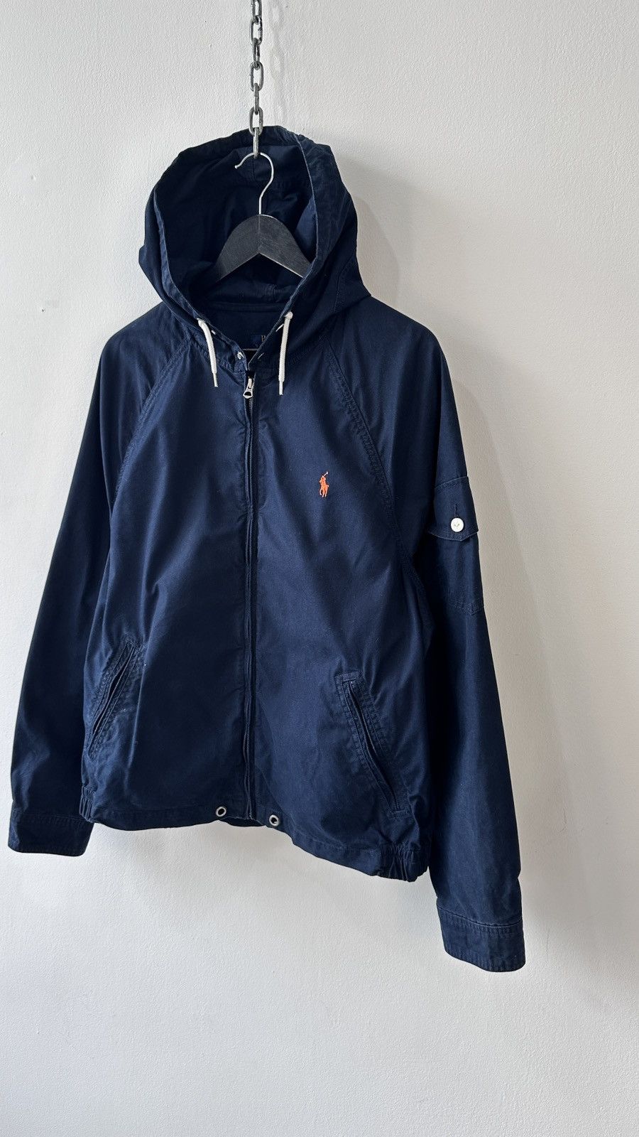 Polo Ralph Lauren Polo Ralph Lauren Hooded Windbreaker Jacket Navy Talon Zip Size US XL / EU 56 / 4 - 4 Thumbnail