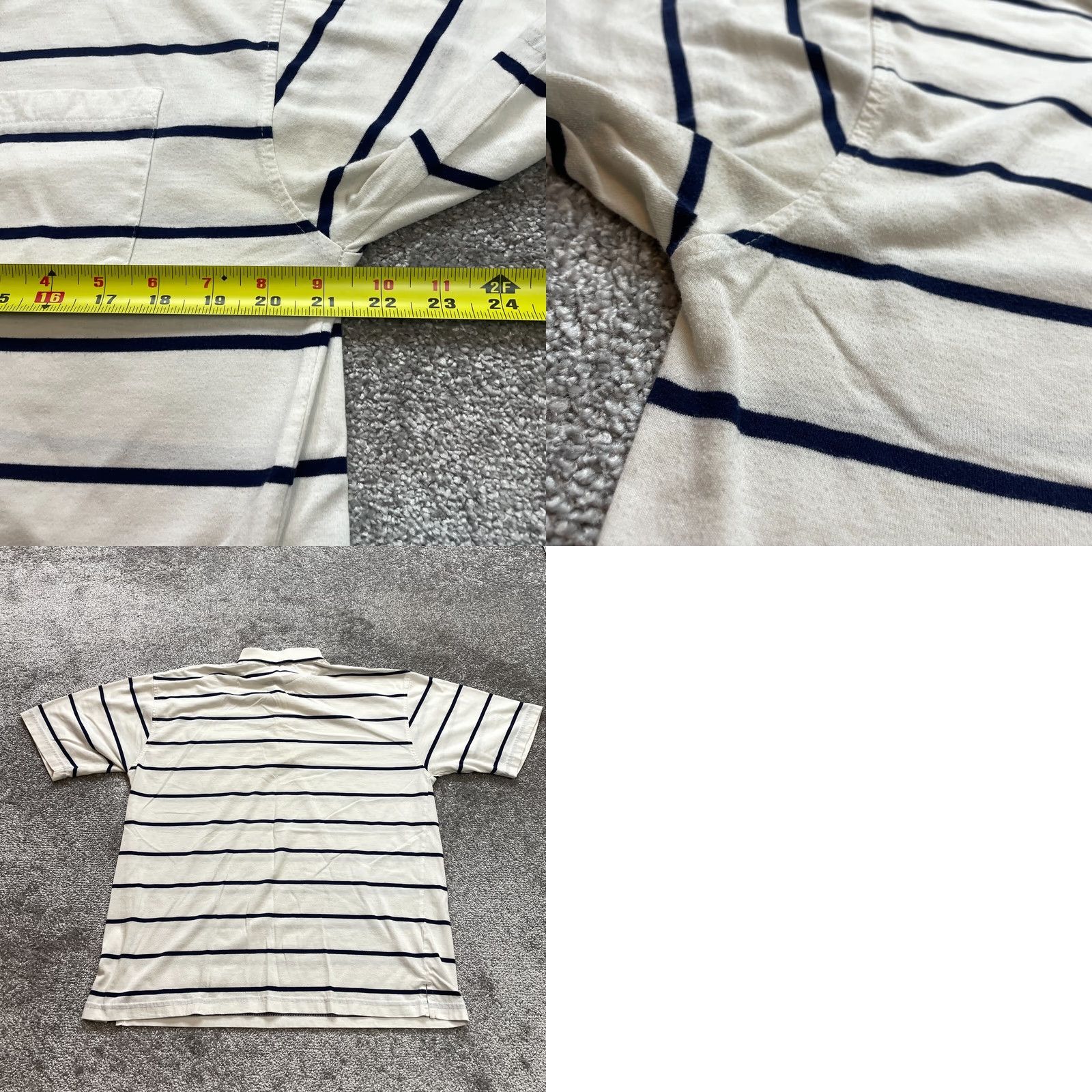 Vintage VINTAGE Carl Michaels Polo Shirt Mens L White Blue Striped Golf Rugby Cotton Polo Short Sleeve Shirt Mens Size US L / EU 52-54 / 3 - 8 Thumbnail