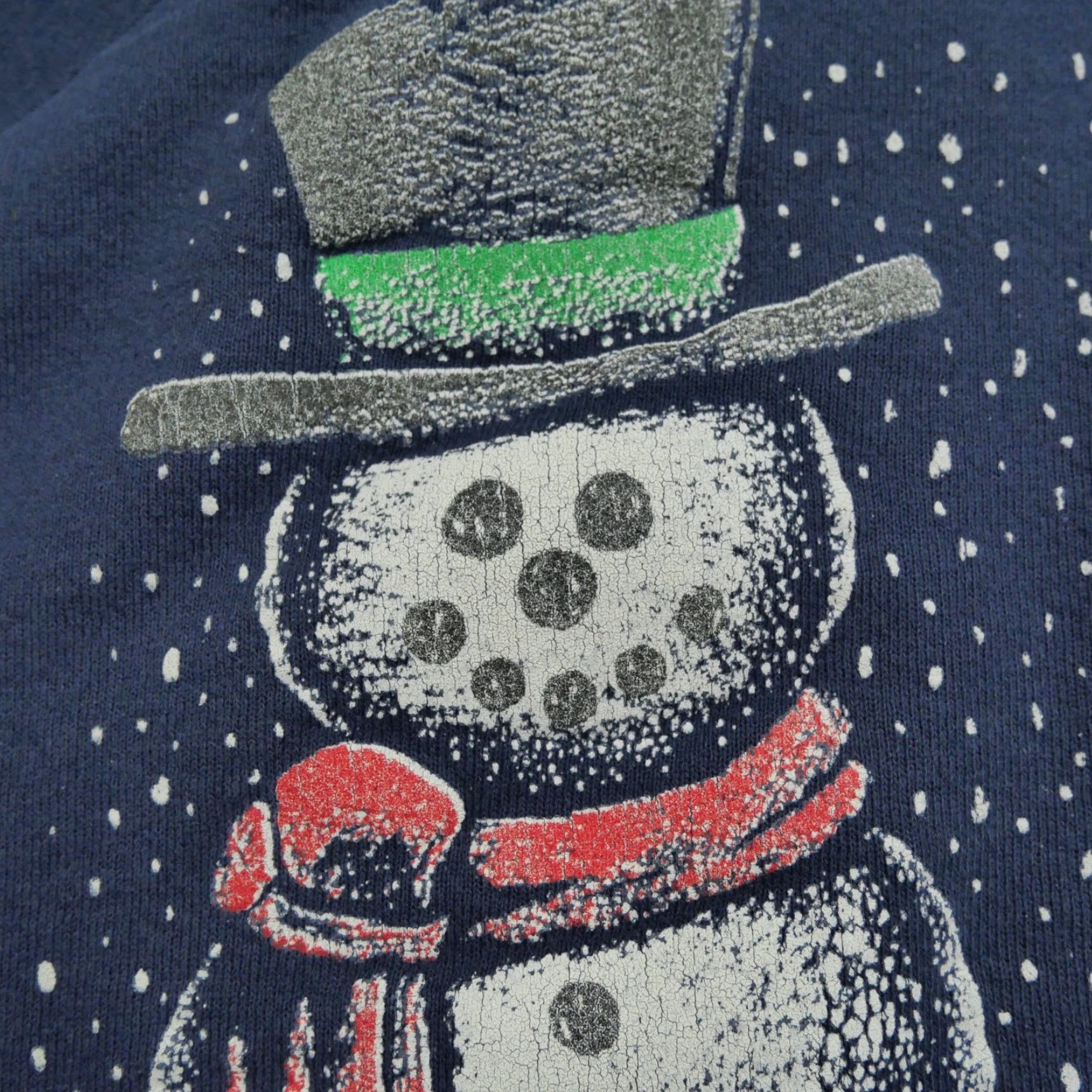 Vintage VINTAGE Womens XL Blue Pullover Raglan Sweatshirt Snowman Christmas 90s Raglan Crew Neck Cotton Blend Pull Over Size XL / US 12-14 / IT 48-50 - 3 Thumbnail