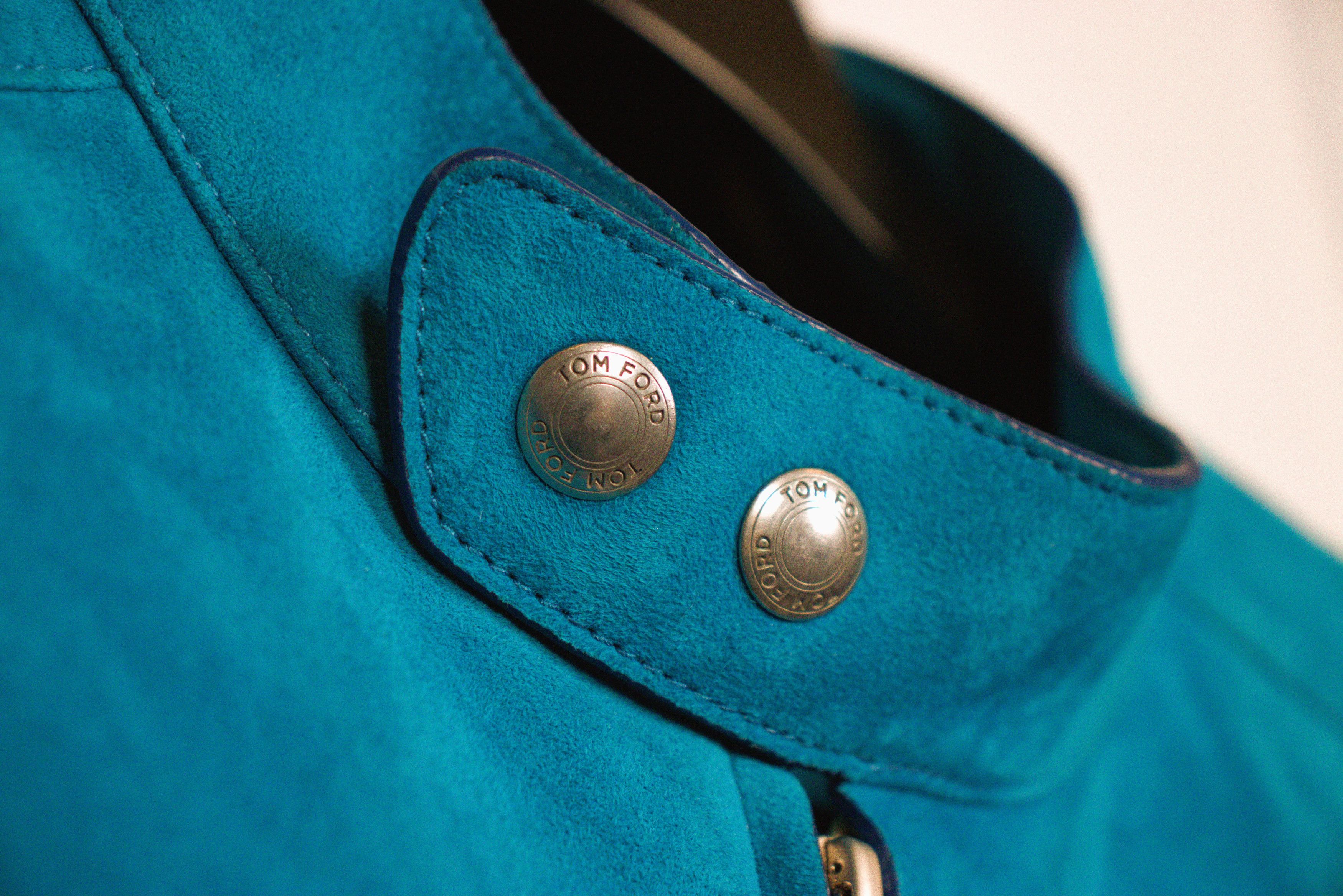 Tom Ford Tom Ford Lambskin Biker Jacket - Rare Teal IT50 BE420/TFL576 Size US M / EU 48-50 / 2 - 4 Thumbnail