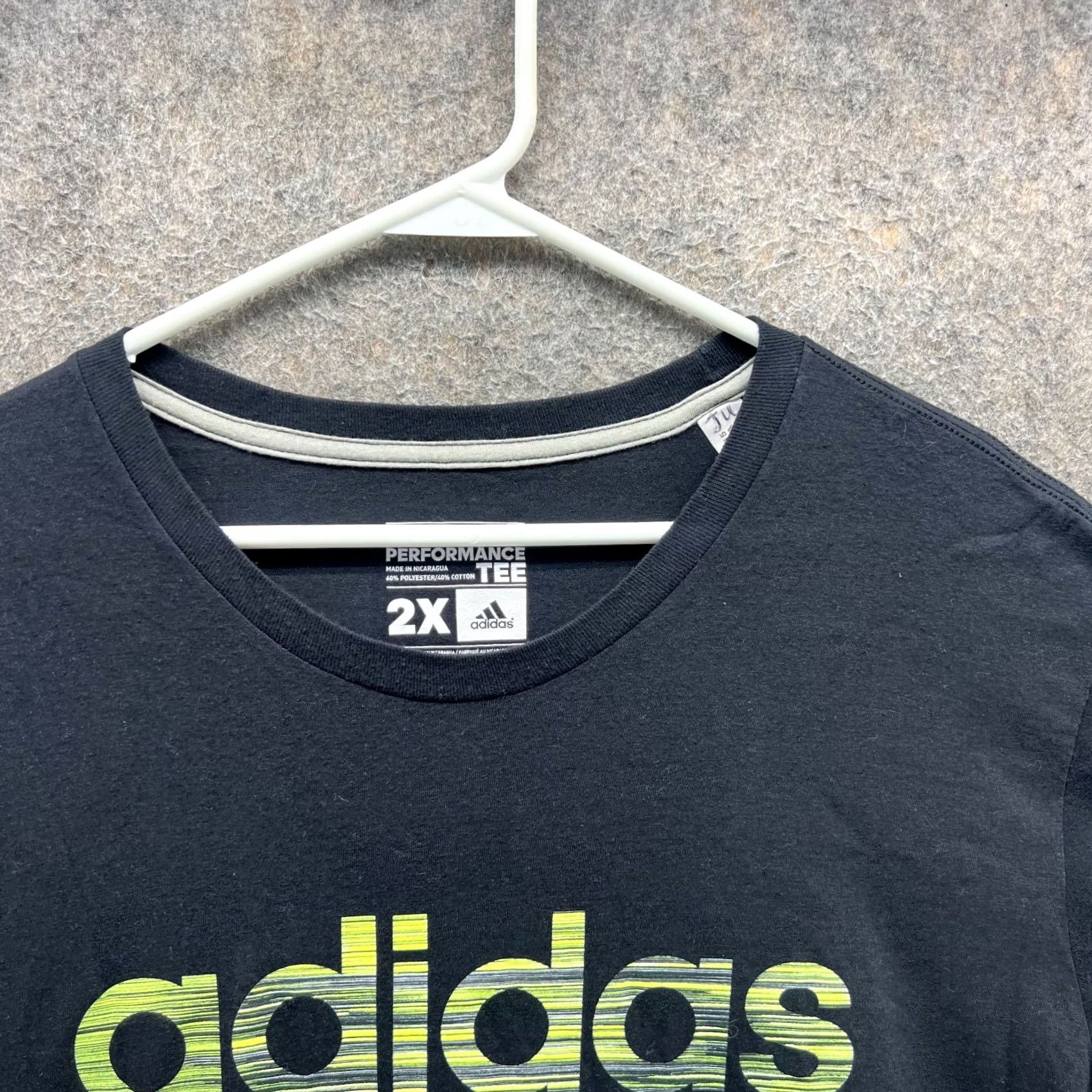 Adidas Adidas Shirt Mens 2X Black Crewneck The Go Tee Performance Cotton Short Sleeve T-Shirt Size US XXL / EU 58 / 5 - 3 Thumbnail