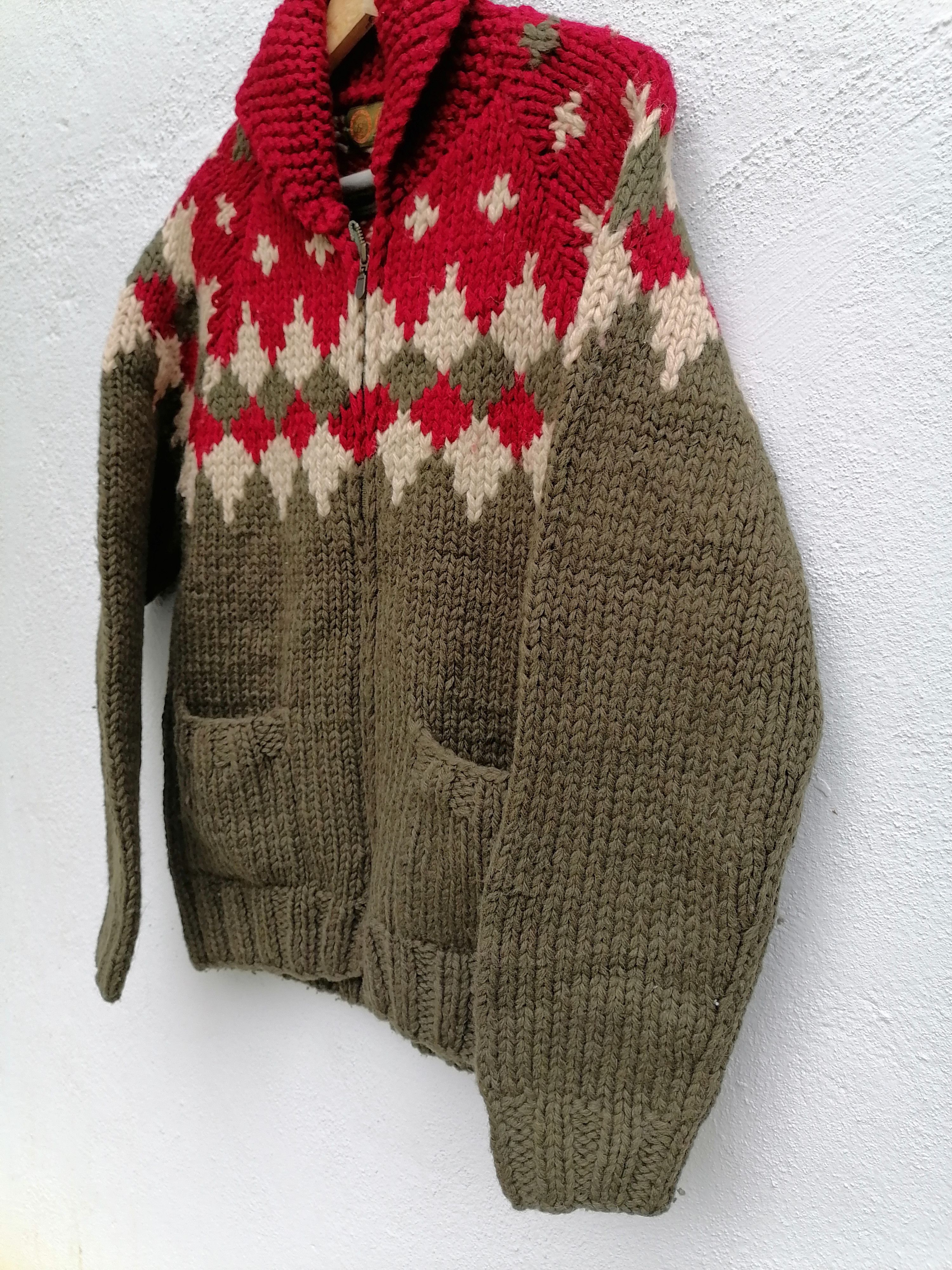 Japanese Brand RNA Heavyweight Cowichan Knit Zipper Cardigan Size US S / EU 44-46 / 1 - 2 Thumbnail