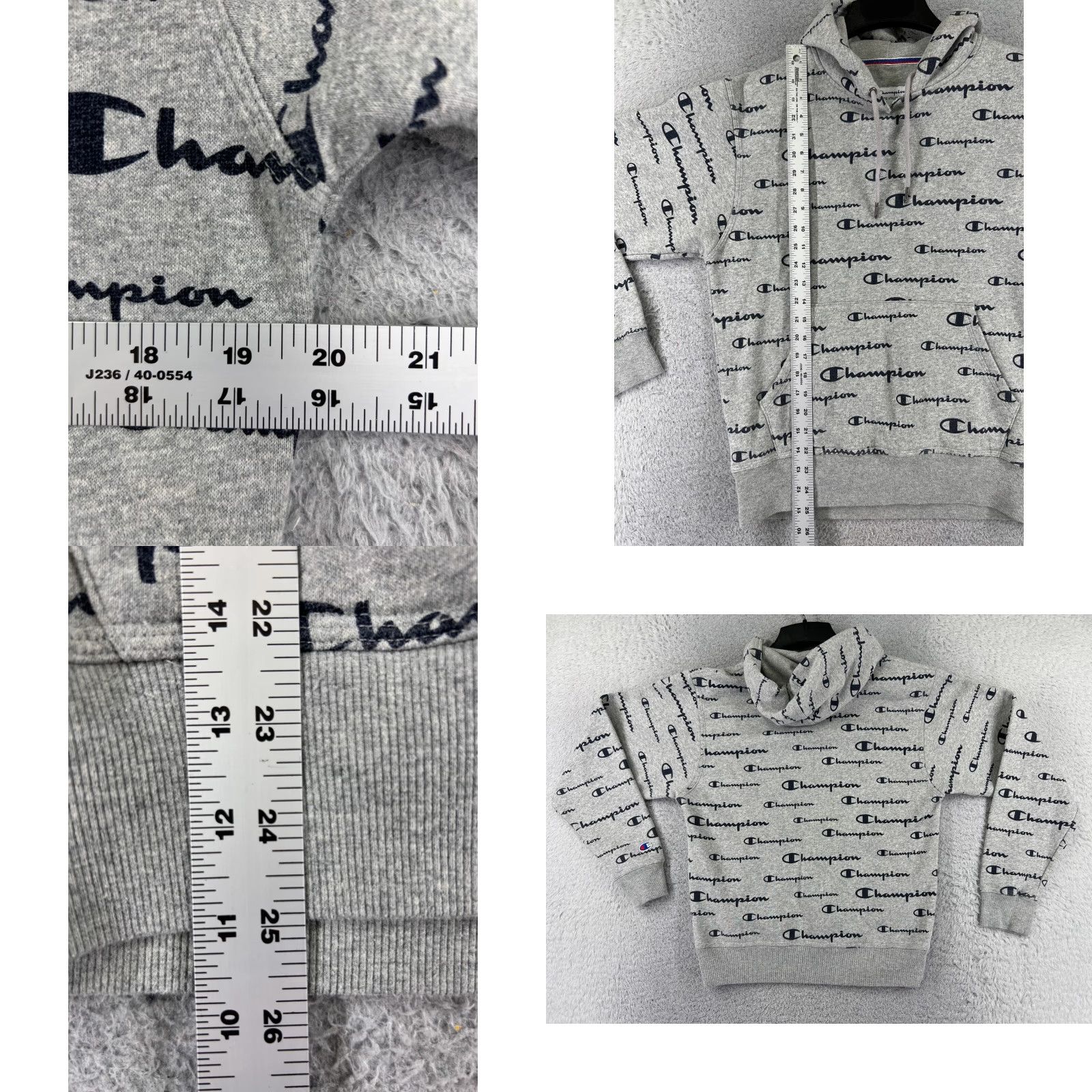 Champion Champion Hoodie Adult Small Gray Logo Pullover Long Sleeve Crown Neck Drawstring Pocket Jersey Cotton Blend Regular Men's Size US S / EU 44-46 / 1 - 8 Thumbnail