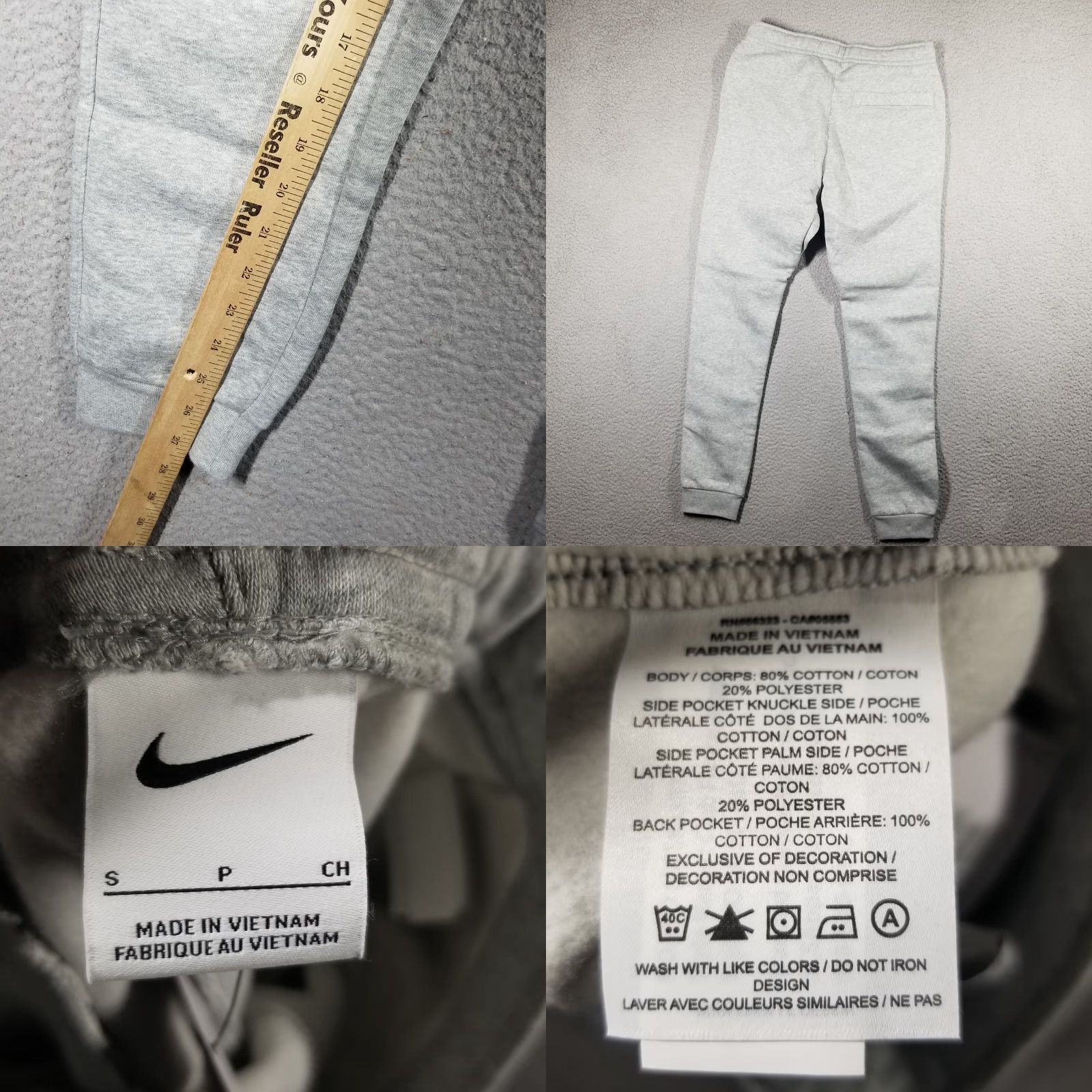 Nike VINTAGE Nike Sportswear Club Fleece Joggers Small Football Swoosh Gray Sweatpants Size US 29 - 8 Thumbnail