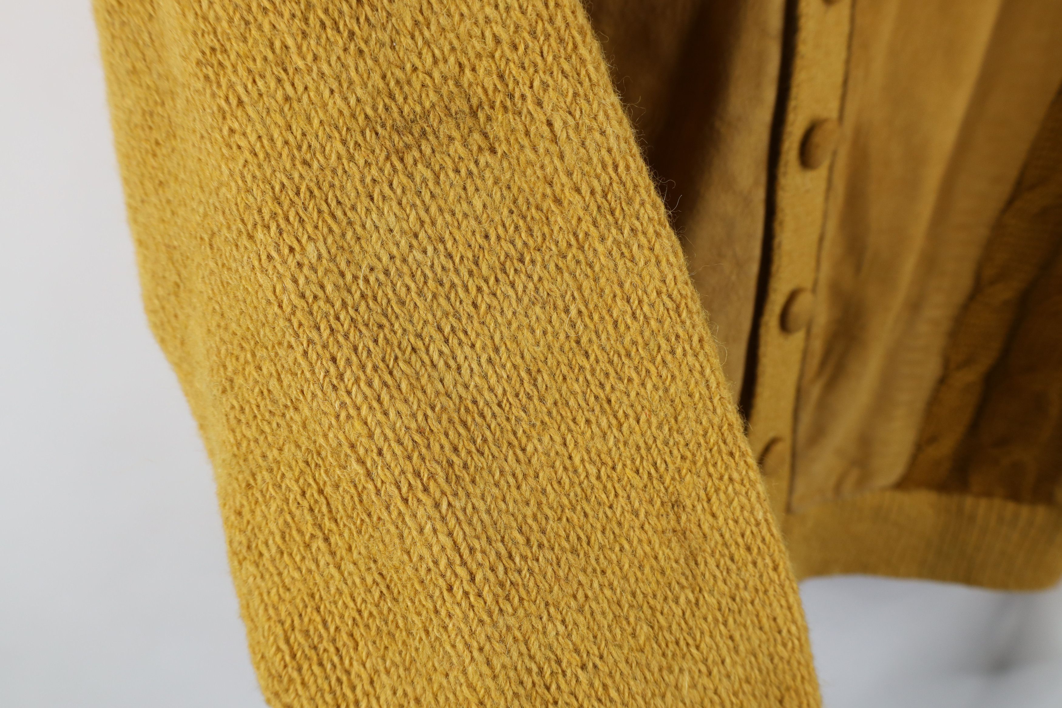 Vintage Vintage 50s Rockabilly Cable Knit Suede Cardigan Sweater USA Size US M / EU 48-50 / 2 - 7 Thumbnail