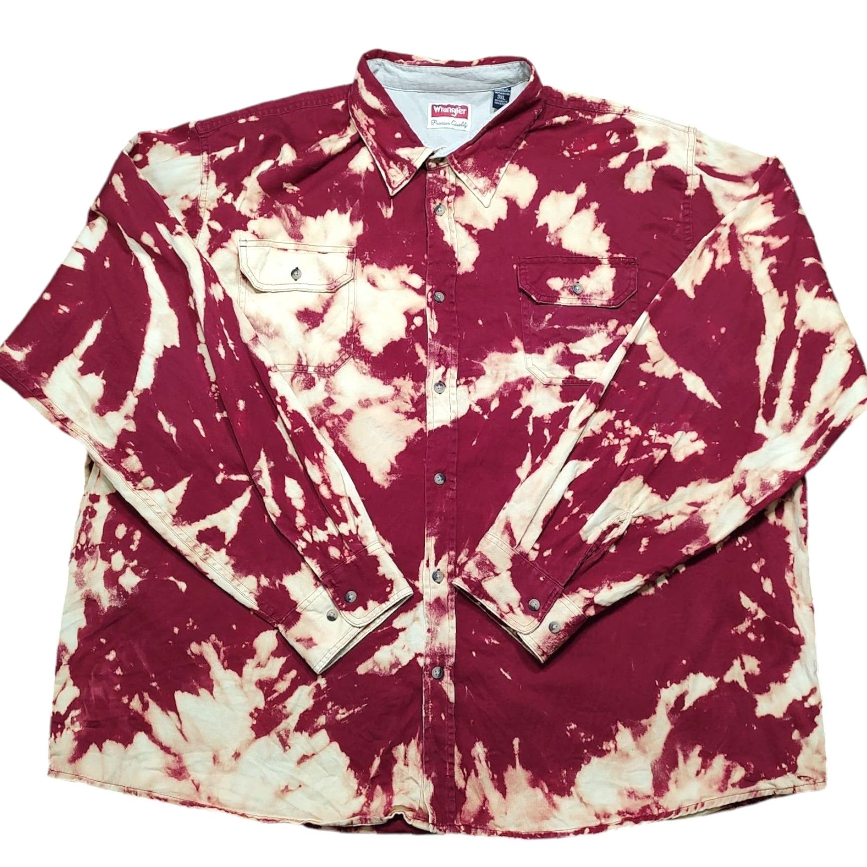 Wrangler VINTAGE Wrangler Shirt 3XL Men Tie Dye Red Flannel Pockets Decorative Easy Care 80s 90s Bohemian Western Cowboy Western Shirt Mens Size US XXL / EU 58 / 5 - 2 Thumbnail
