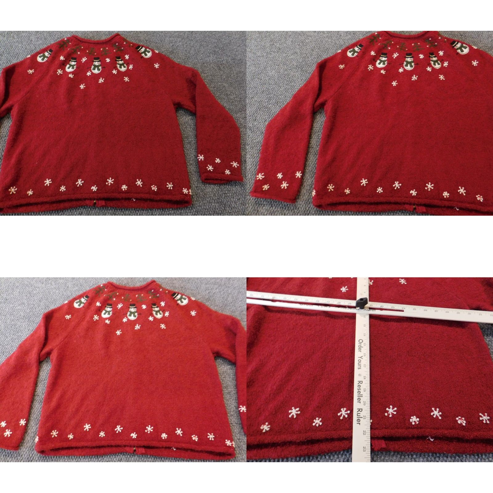 Croft & Barrow Croft & Barrow Womens Sweater Cardigan Full Zip Christmas Red Petite PL Balloon Sleeve SilК Crew Neck Wool Silk Acrylic Knit Button Vintage No Size L / US 10 / IT 46 - 8 Thumbnail