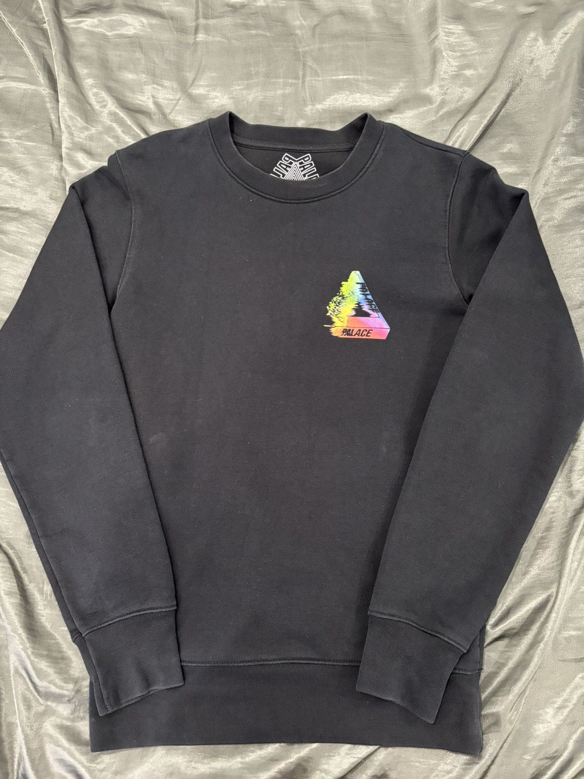 image of Palace Smudge Tri-Ferg Crewneck in Black, Men's (Size Small)