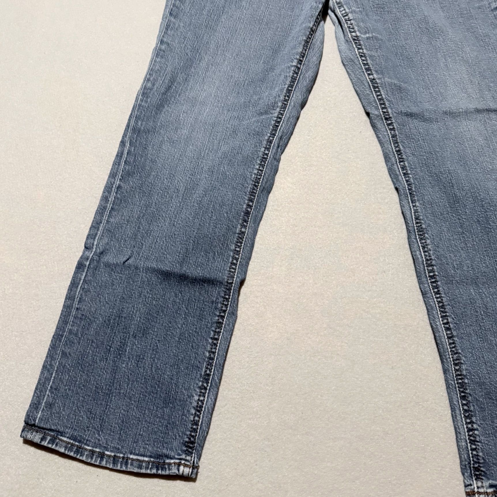 Lee Lee Straight Jeans Mens Blue Denim Stretch Medium Wash Classic Zip Fly - 30X27.5 Size US 30 / EU 46 - 5 Thumbnail