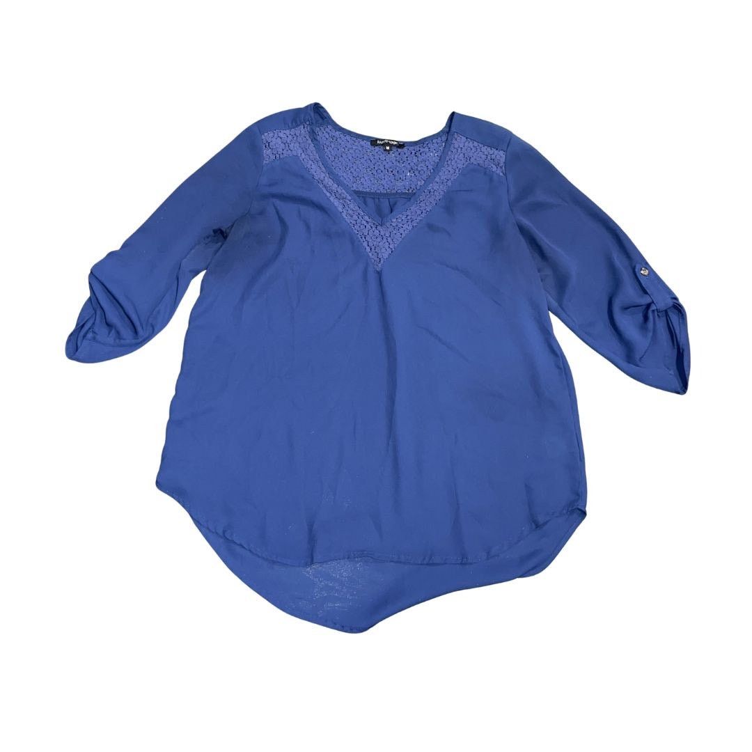 Other Papermoon Navy Blue Chiffon Lace Trim V-Neck Blouse Career Size M / US 6-8 / IT 42-44 - 1 Thumbnail
