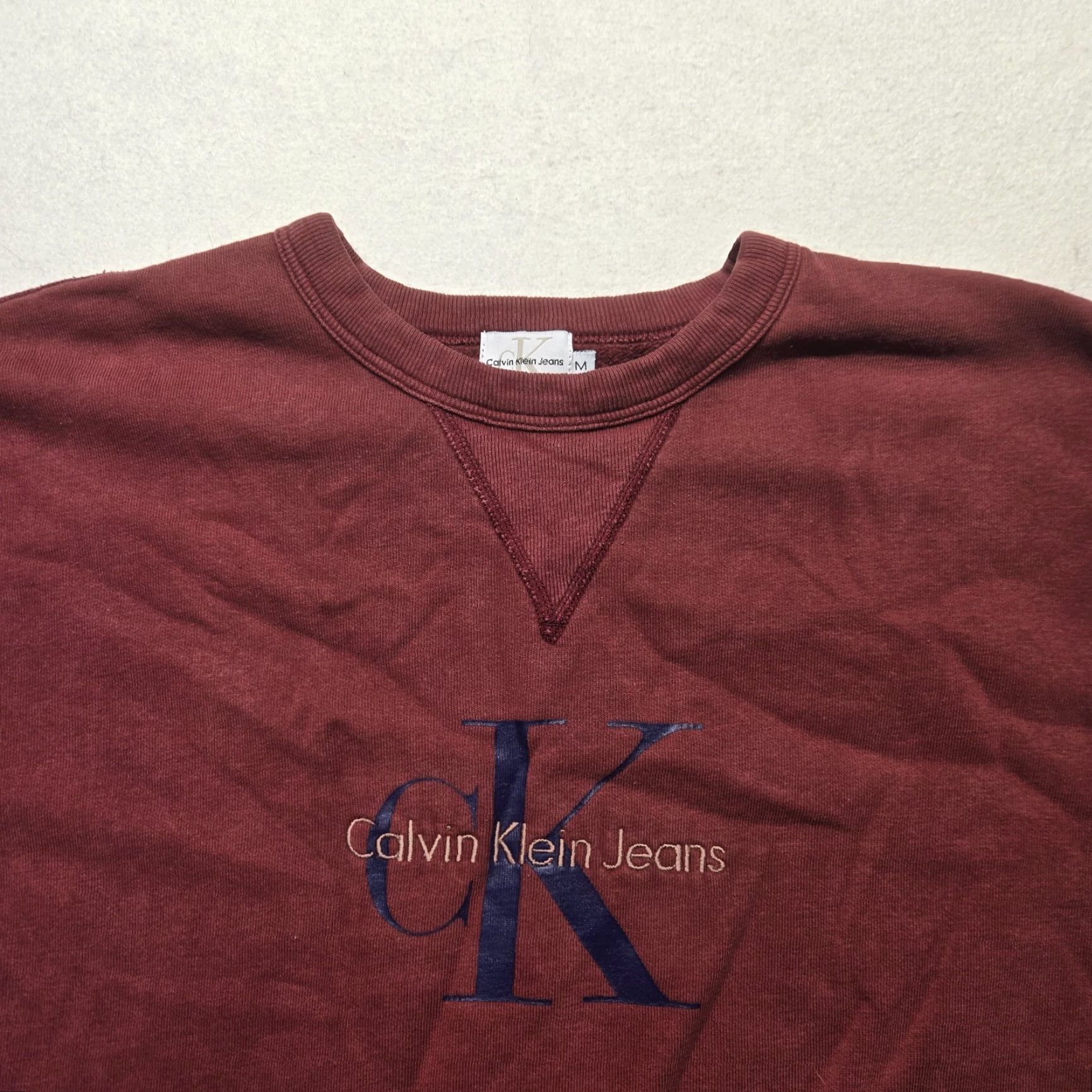 Calvin Klein Calvin Klein Red Sweater Pullover Adult Men's Size M Knit CK Spellout Logo Classic Size US M / EU 48-50 / 2 - 2 Thumbnail