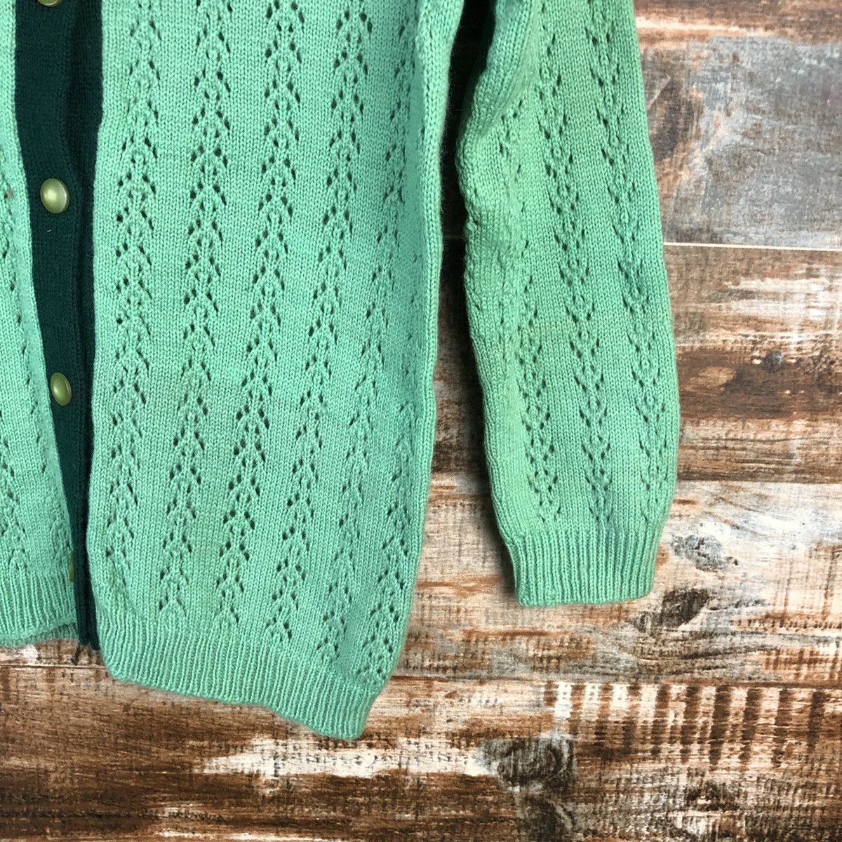 Vintage DL Japanese Brand Green Cardigan Knitwear #C598 Size XXS / US 00 / IT 34 - 8 Thumbnail