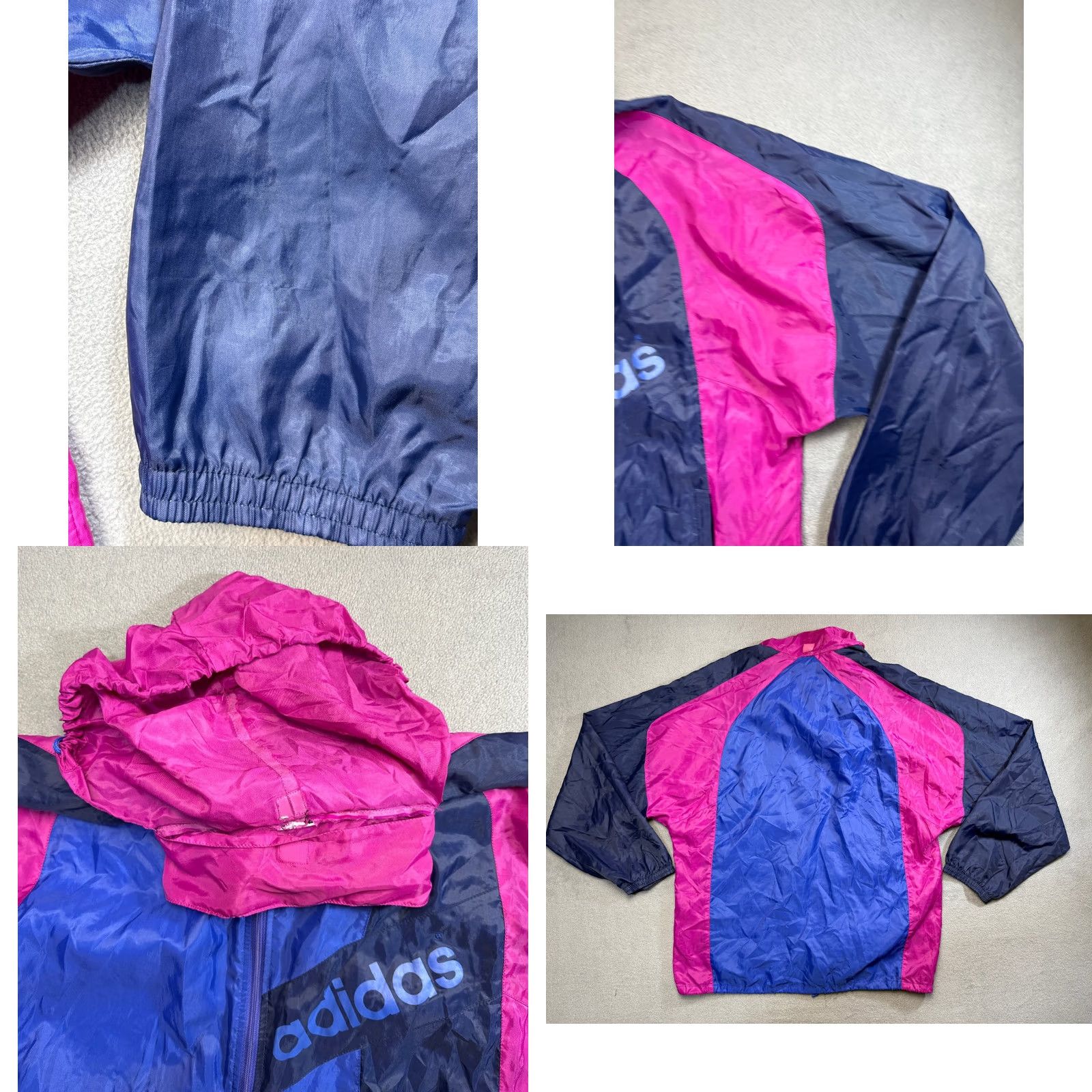 Adidas VINTAGE adidas Windbreaker Jacket Light Purple M Men Zip Tracksuit Top Size 40R - 10 Thumbnail