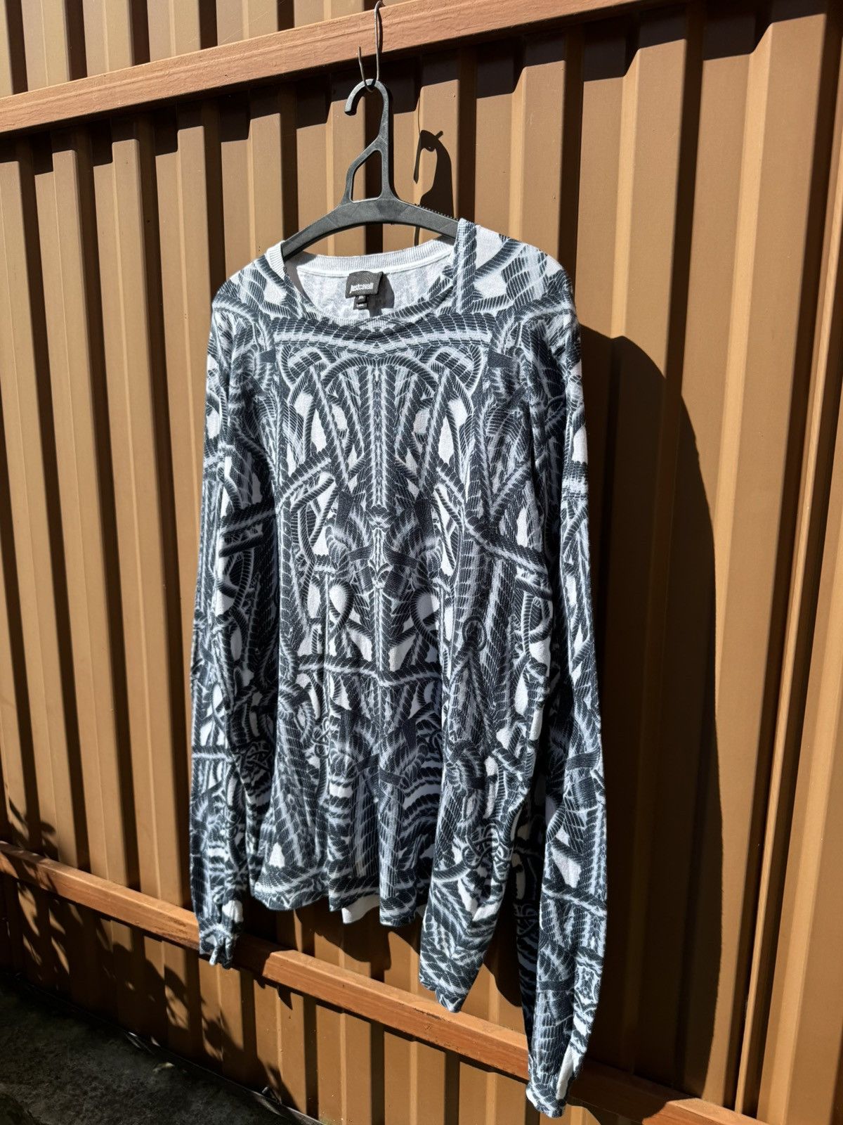 Just Cavalli Just Cavalli Ropes Overprint Long Sleeve Size US XL / EU 56 / 4 - 2 Thumbnail