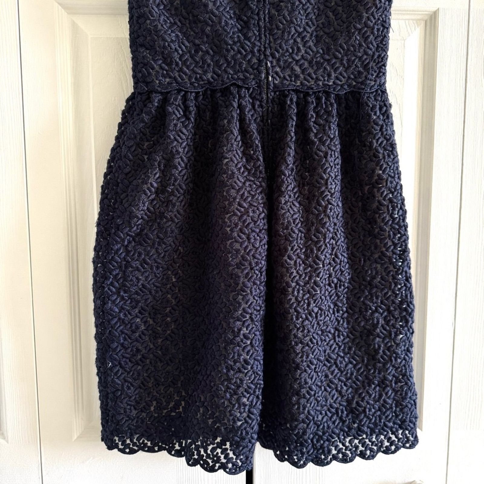 RED Valentino RED VALENTINO Empire Line Dress Navy Lace Size 40, Authentic Size S / US 4 / IT 40 - 10 Thumbnail