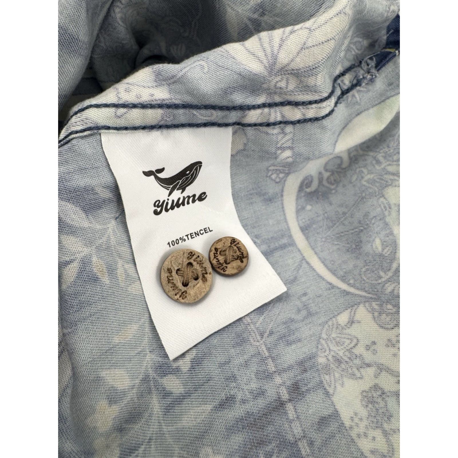 Vintage YIUME Astrological Skull Sword Hawaiian M Shirt Blue Short Sleeve Button-Up M Mens Hawaii Hawaiian Shirt 90s JC (EXCELLENT) Size US M / EU 48-50 / 2 - 7 Thumbnail