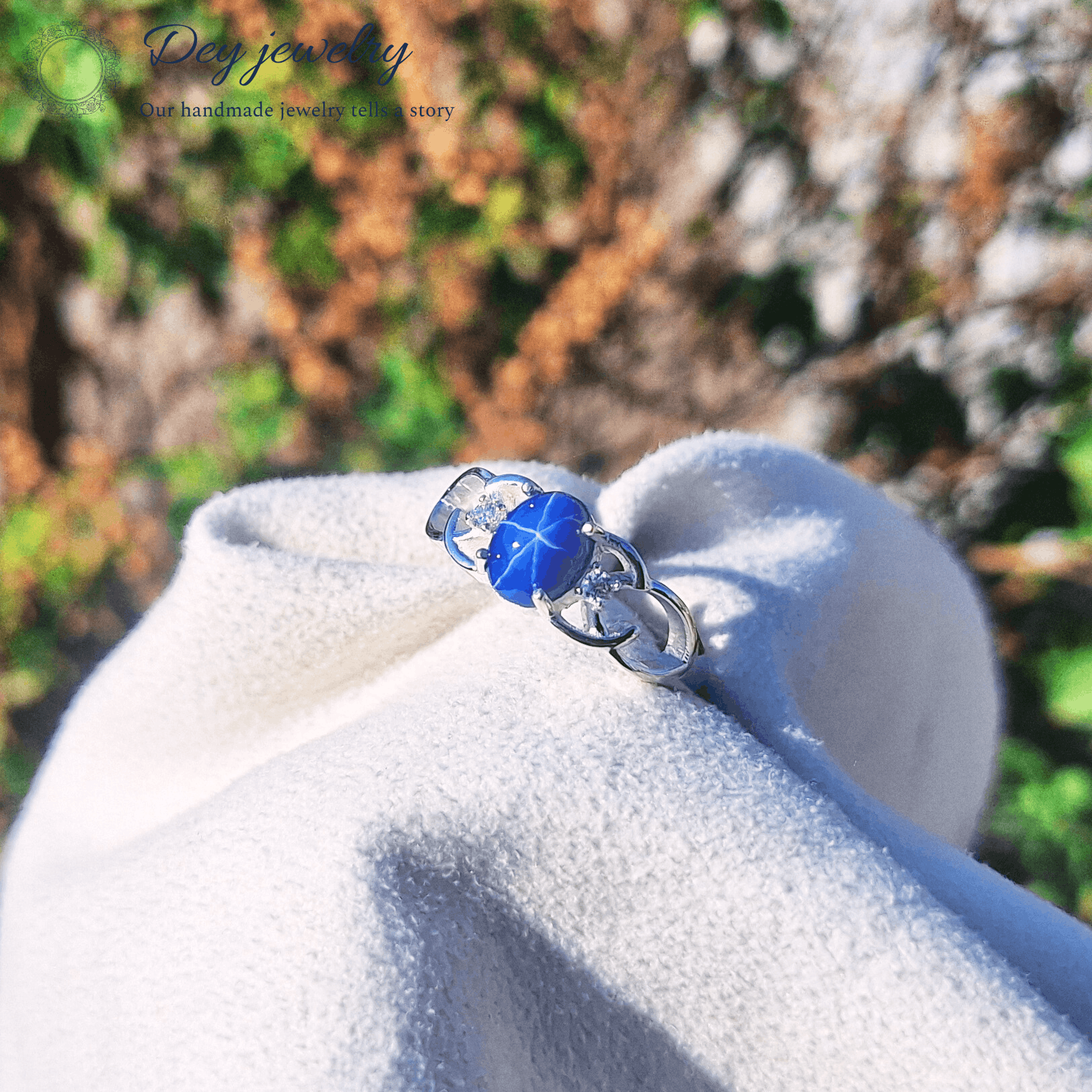 Other Star Blue Sapphire Ring 925 Sterling Silver For Anniversary Size ONE SIZE - 2 Thumbnail