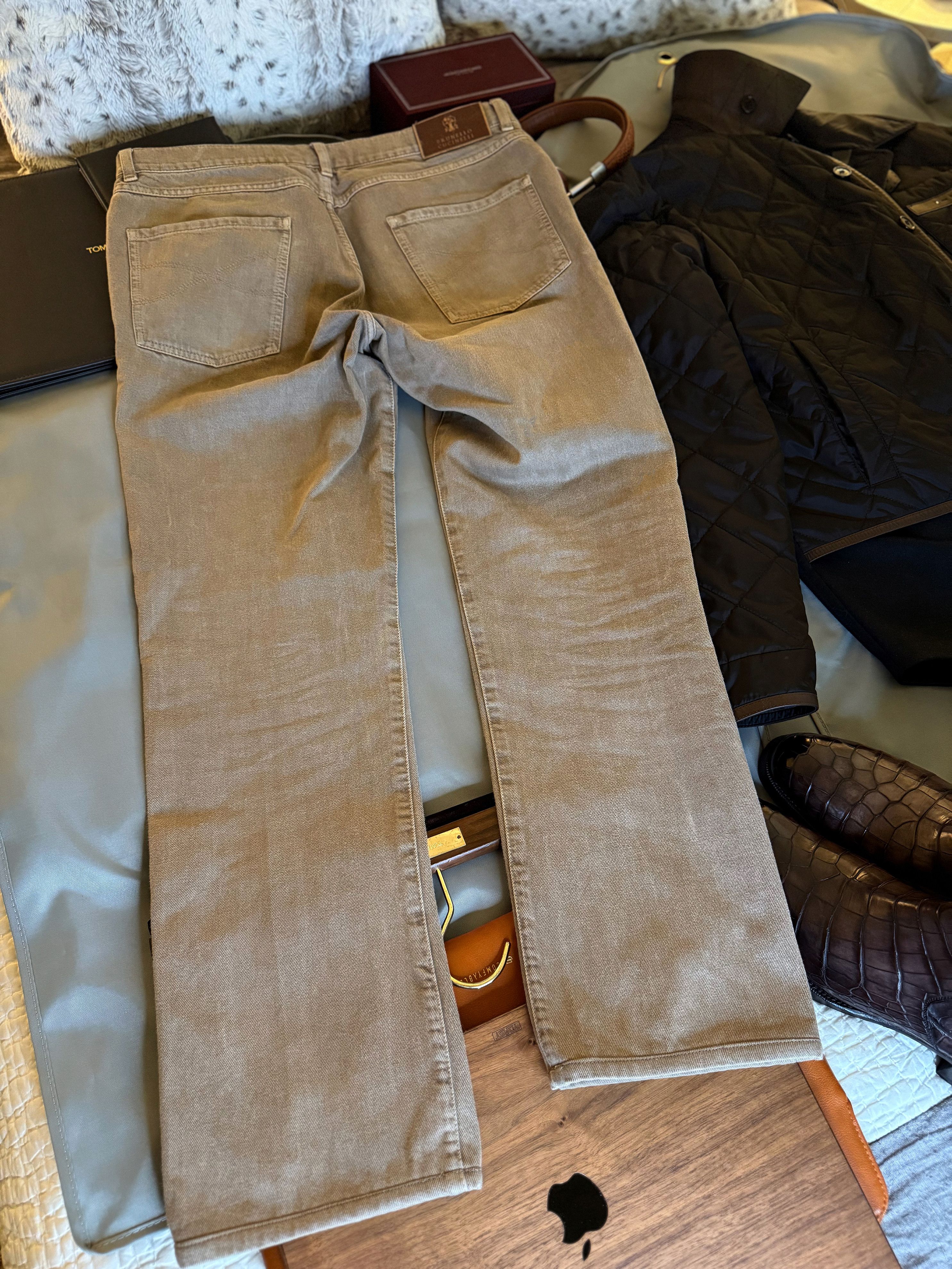 Brunello Cucinelli Best Dressed $1,050 BRUNELLO CUCINELLI Slim Fit Tan Jeans Size US 34 / EU 50 - 5 Thumbnail