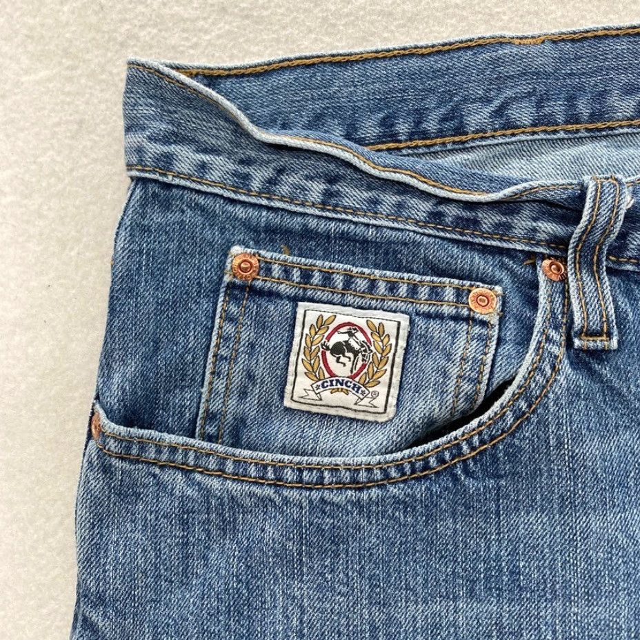 Vintage Cinch White Label Jeans Mens 40x32 Relaxed Straight Blue Denim Western Cowboy Shirt Size US 40 / EU 56 - 4 Thumbnail