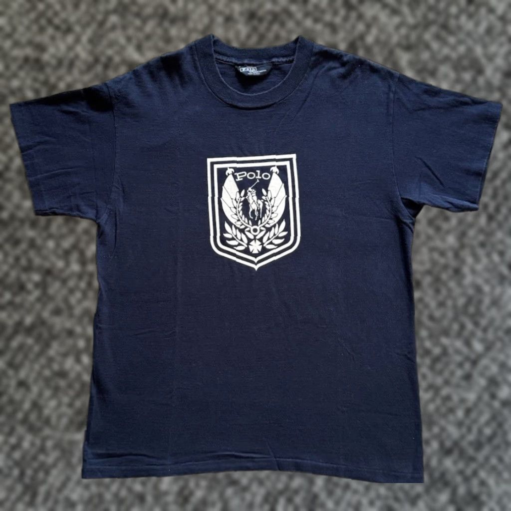 Polo Ralph Lauren VINTAGE Polo Ralph Lauren Polo Crest T Shirt L Polo Stadium Polo Sport USA Shirt Mens 80s Size US L / EU 52-54 / 3 - 1 Thumbnail