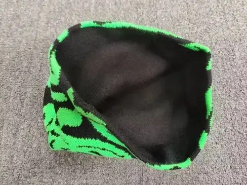 Japanese Brand Trippy Smiley Acid Emoji Graphic No Cuff Beanie Hat Black Size ONE SIZE - 3 Thumbnail