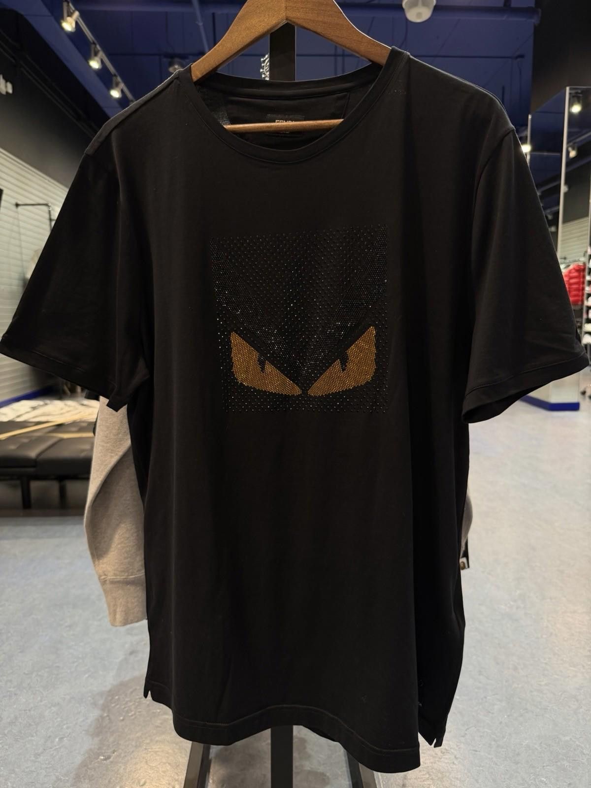 Fendi FENDI Men's Size- (58) Cotton Black Yellow Eyes T-Shirt $700 Size US XL / EU 56 / 4 - 3 Thumbnail