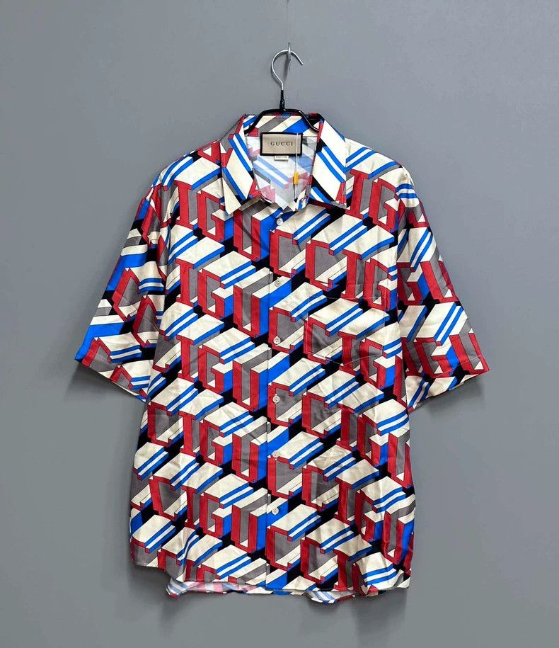 Gucci Gucci Fw24 letter full-print silk shirt 2503-Nextarrow Size US M / EU 48-50 / 2 - 1 Thumbnail