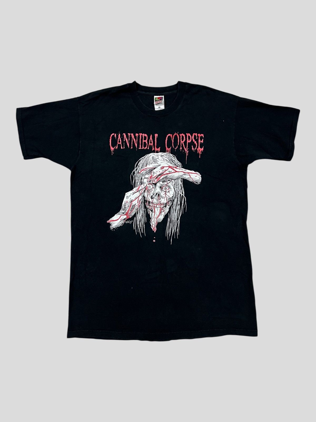 John Alexander Skelton Vintage 1997 Cannibal Corpse Disfigured Band Tees Shirt Size US XL / EU 56 / 4 - 1 Thumbnail