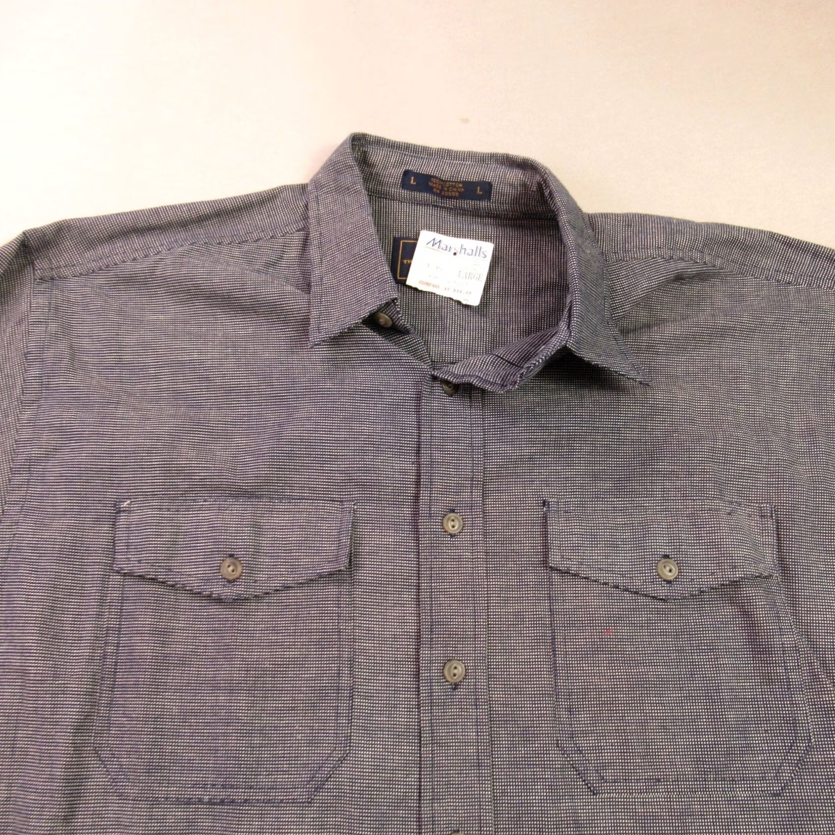 Arrow Arrow Shirt Mens Large Long Sleeve Button Front Outdoor Casual Pockets Blue Size US L / EU 52-54 / 3 - 3 Thumbnail