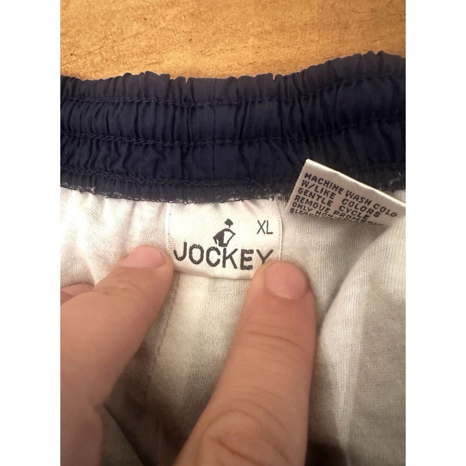 Jockey Vtg XL Jockey Navy Blue Windbreaker Pants Ankle Zip Elastic Waist Pockets Logo Nylon Athletic Unisex Adults XL Size 40" / US 18 - 5 Thumbnail