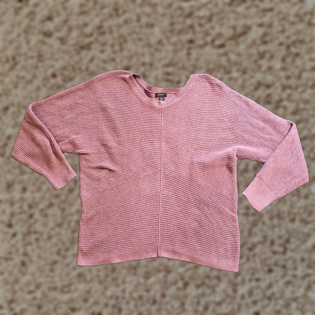 J. Jill J Jill Sweater Women Medium Petite Pink Boxy Ribbed Round Neck Casual Career Size M / US 6-8 / IT 42-44 - 1 Thumbnail