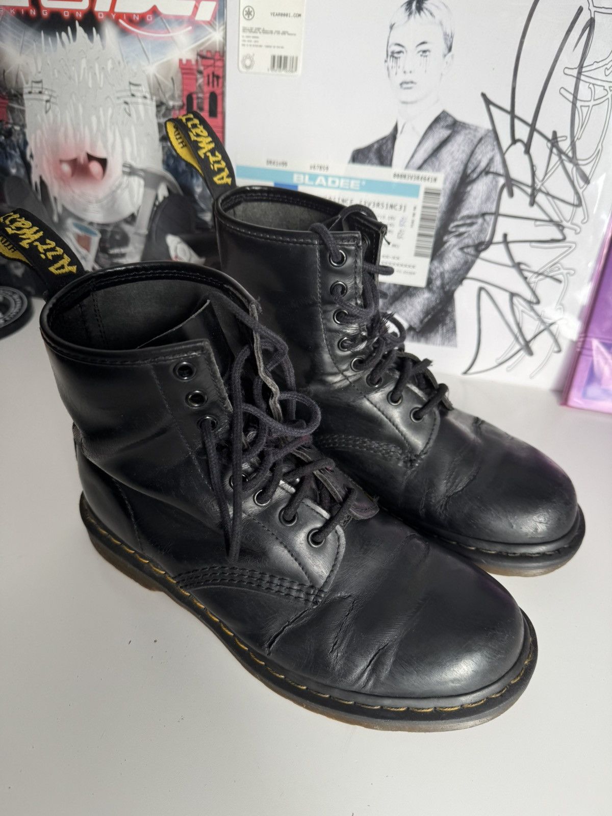 Dr. Martens Dr. Martens 1460 Black Smooth Leather Boots Made In UK Size US 8 / EU 41 - 8 Thumbnail