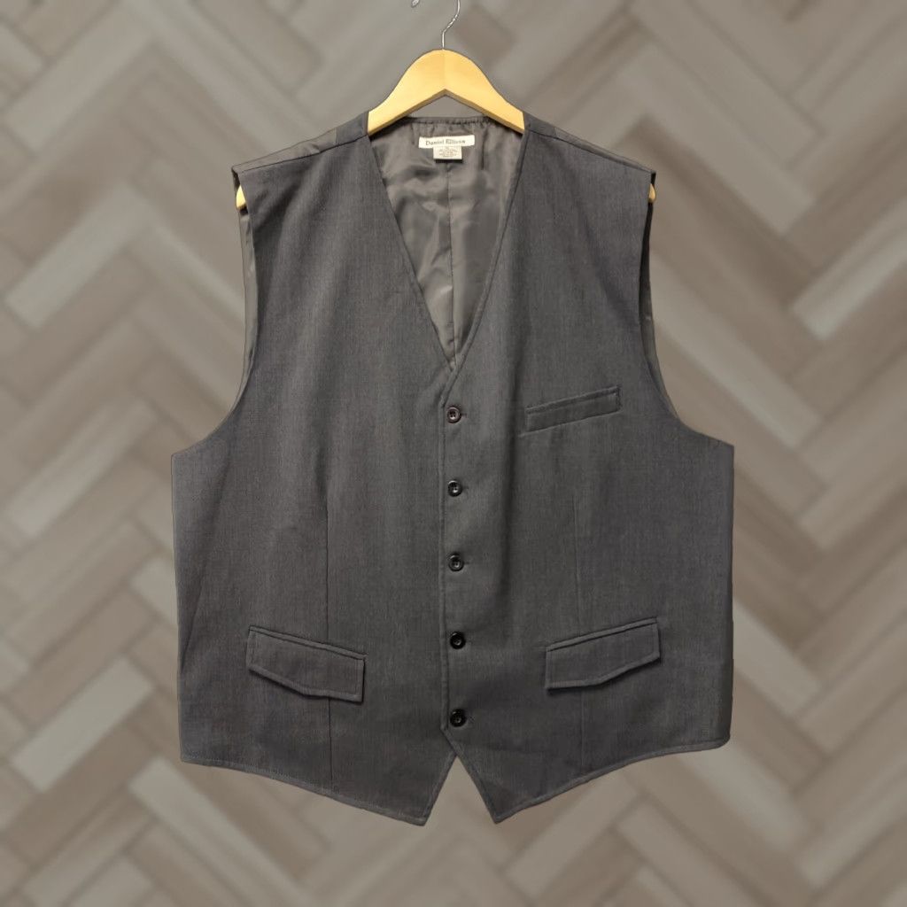 Vintage Daniel Ellissa Waistcoat Vest Gray XL /126-27 Size US XL / EU 56 / 4 - 1 Thumbnail