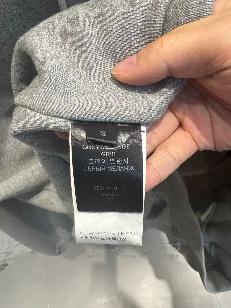 Vetements Vetements Grey Hooded Reverse Pullover Sweatshirt Size US S / EU 44-46 / 1 - 6 Thumbnail