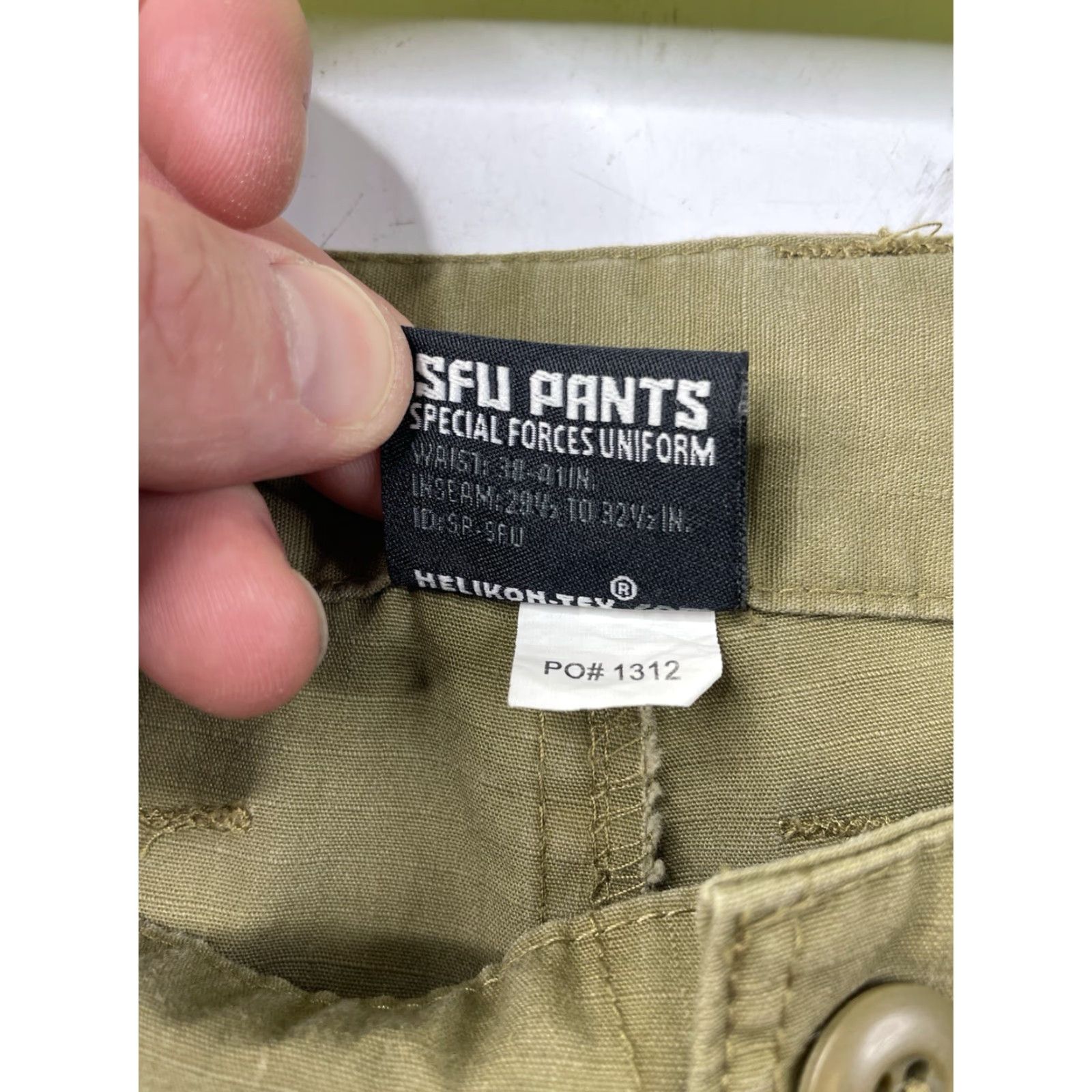 Vintage Helikon SFU Pants Mens Cargo Trousers Army Combat Uniform Trousers Ripstop XL Beige Size US 36 / EU 52 - 7 Thumbnail